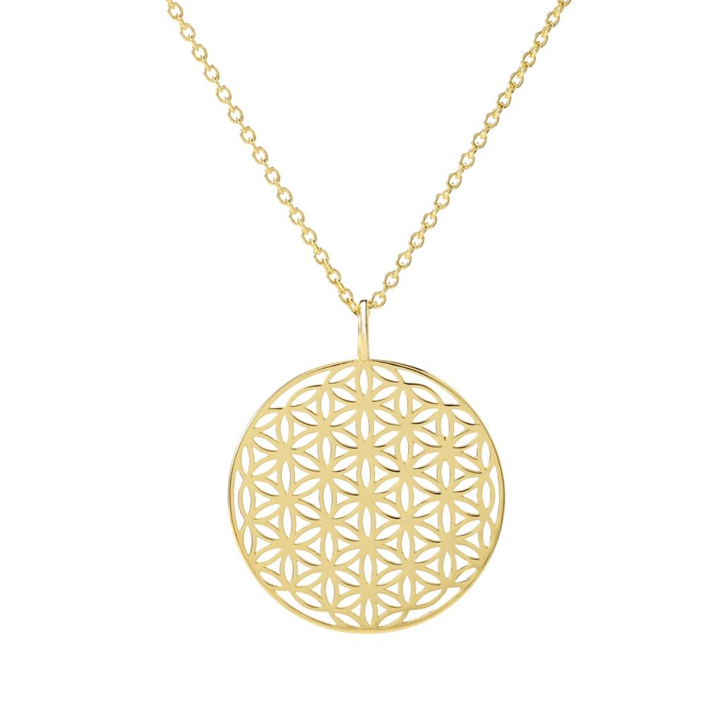 Passport to Egypt 18K Gold Plated Polished Flower of Life Pendant w/ Chain by Steals