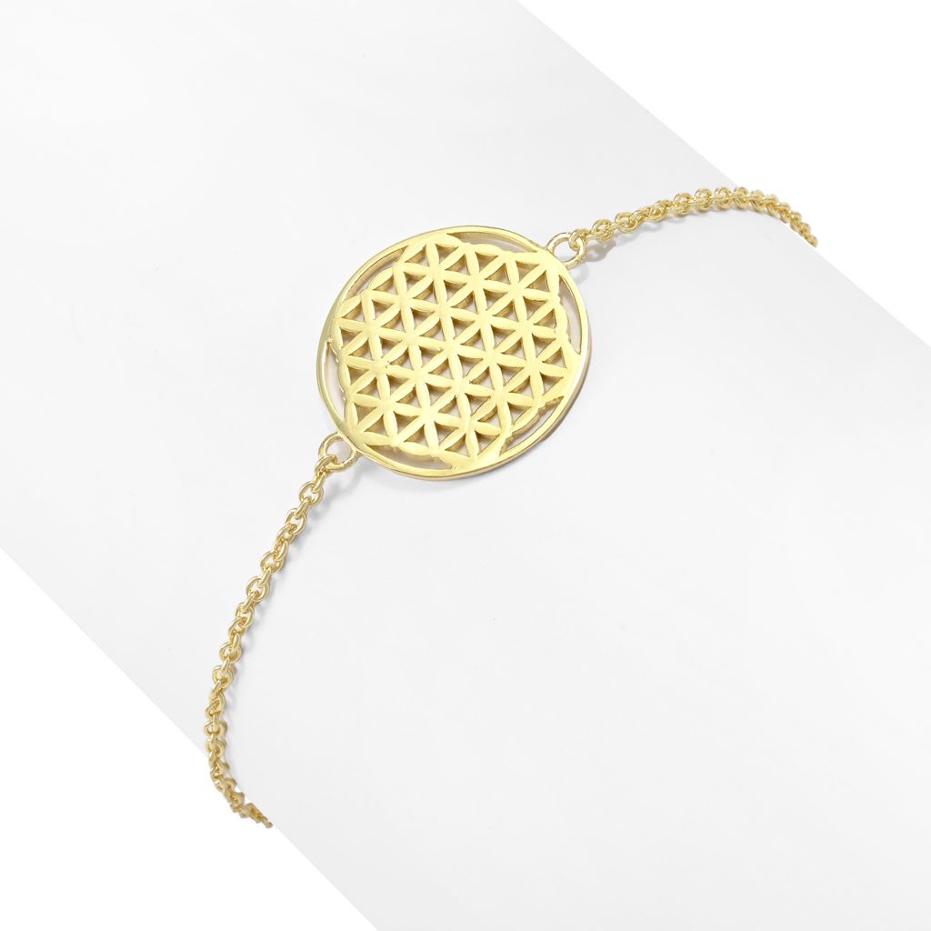 Passport to Egypt 18K Gold Plated Polished Flower of Life 7"+2" Bracelet by Steals
