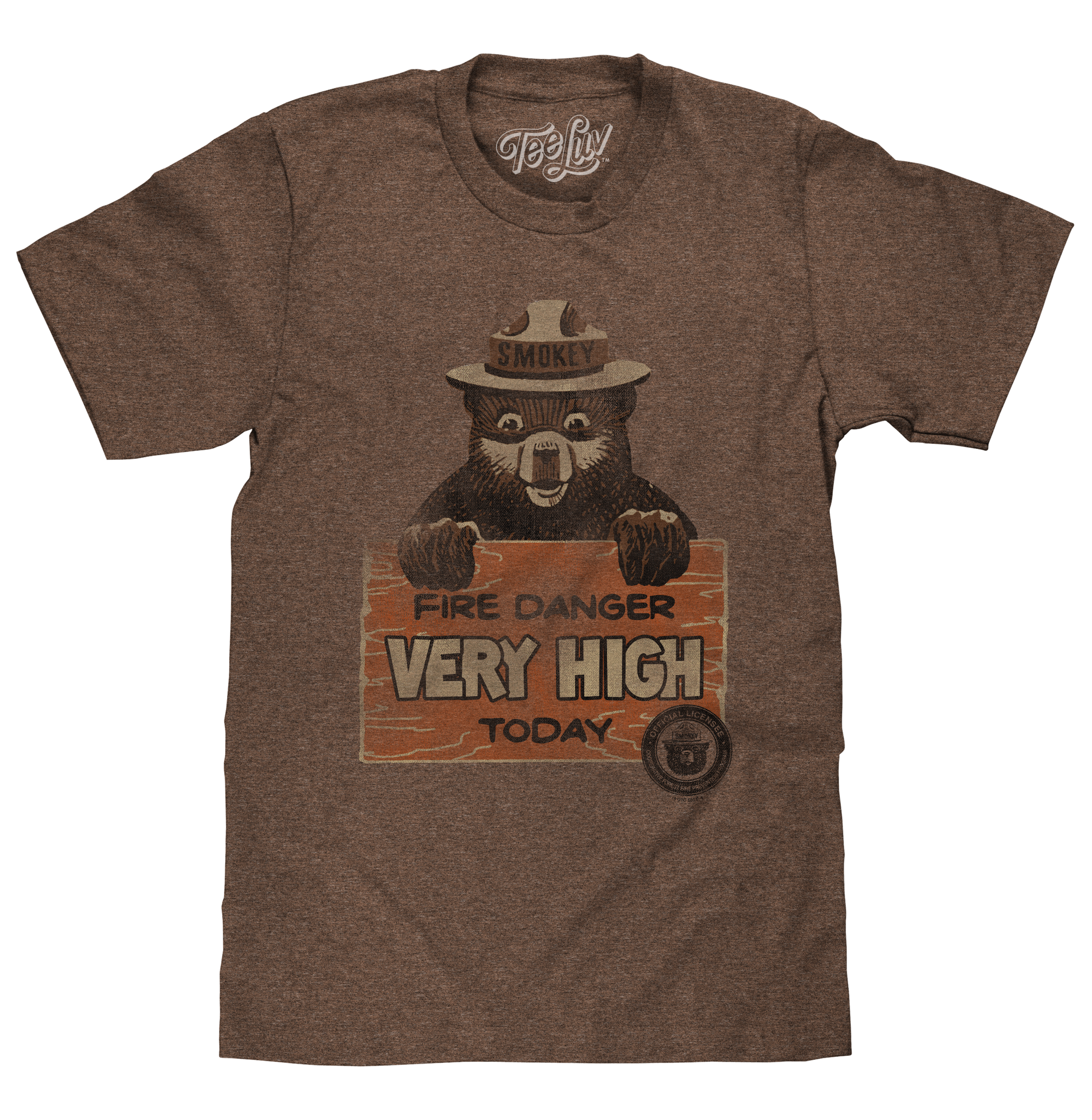 Smokey Fire Danger Very High T-Shirt - Brown
