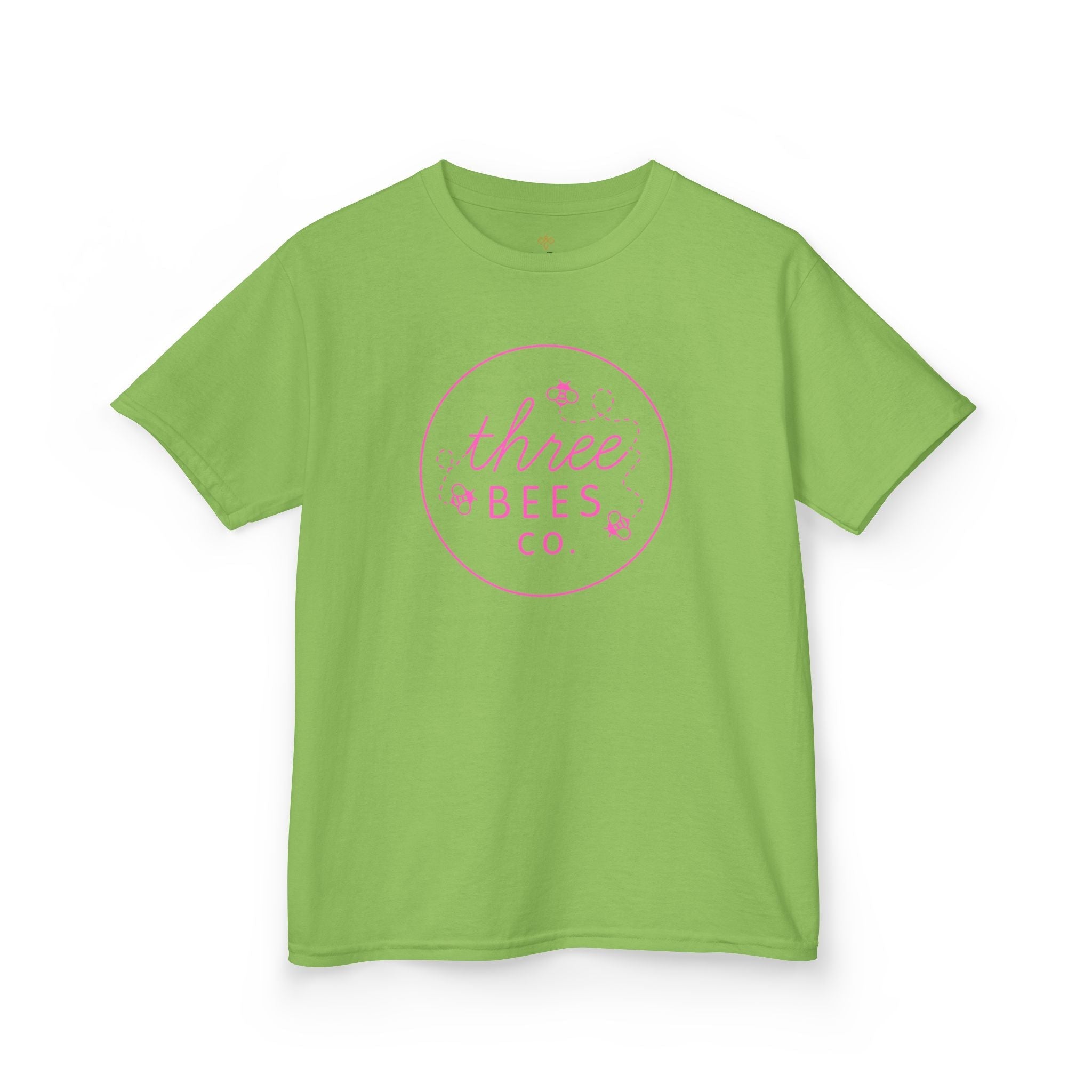 Kids Heavy Cotton Gildan Three Bees Classic Logo in Pink Hive Tee