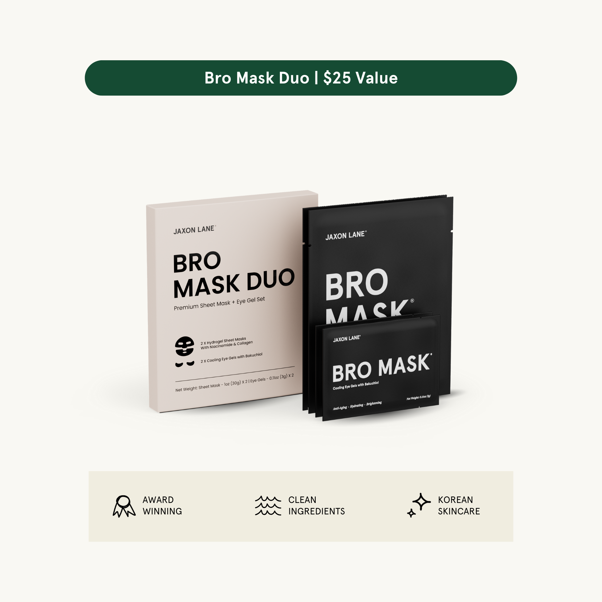 Bro Mask Duo - Sheet Mask + Eye Gel Set