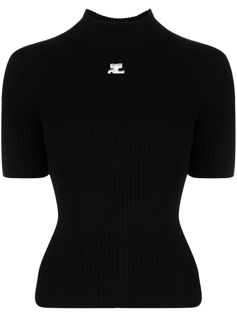 Courreges Women Reedition Short Sleeves Ribbed Knitted Sweater