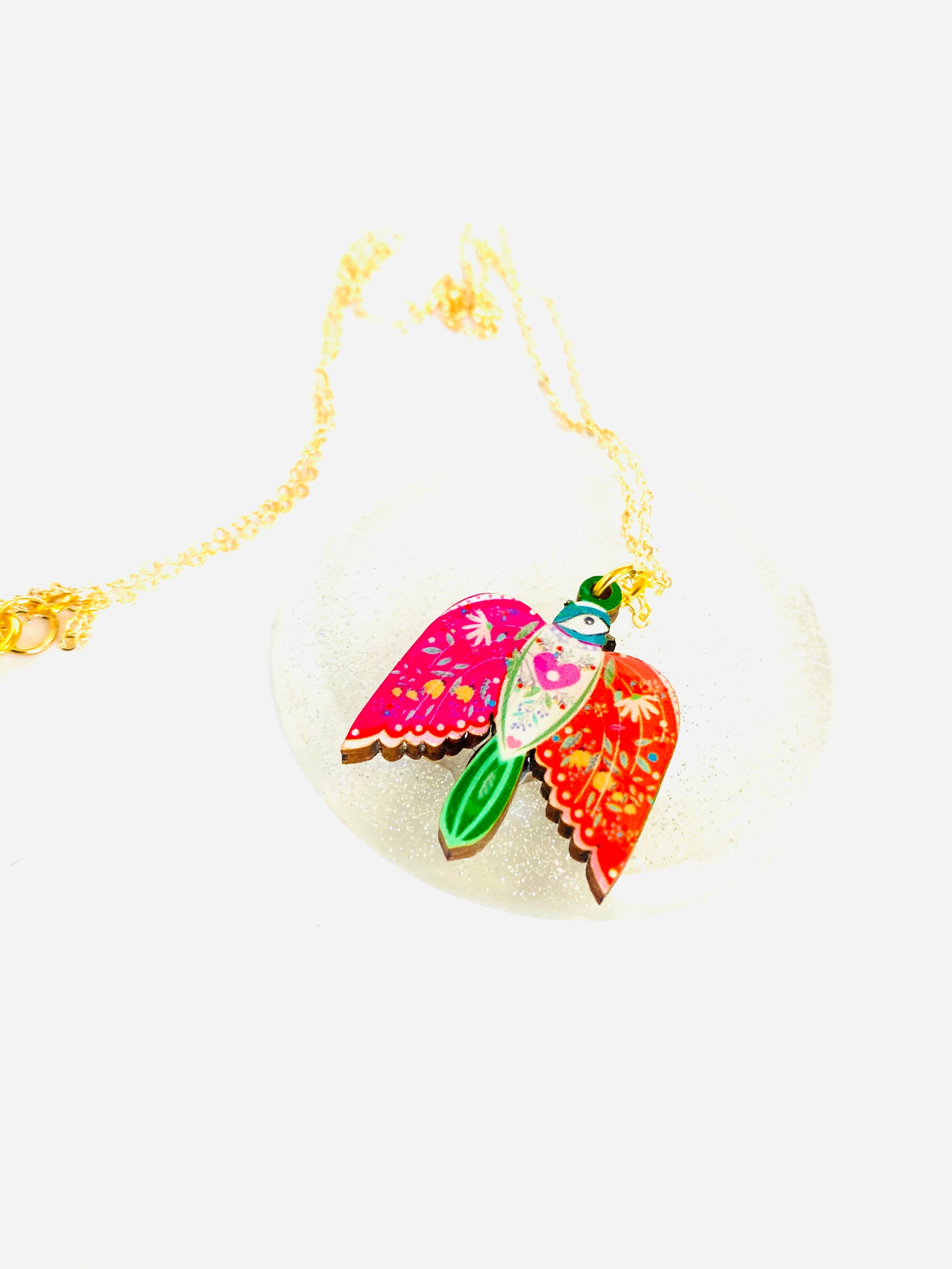 Pretty Bird in Flight Necklace by Rosie Rose Parker