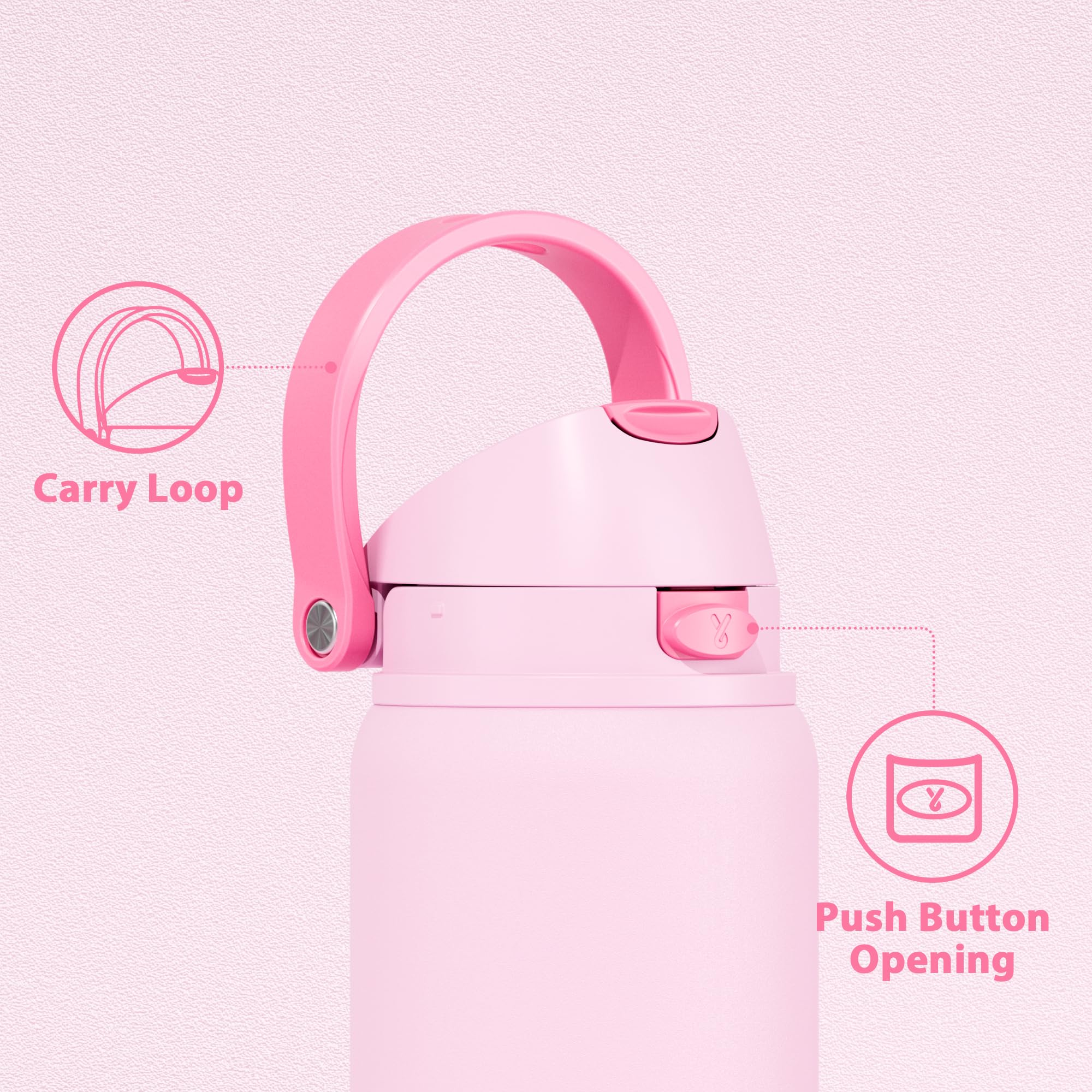 24 oz Insulated Water Bottle with Straw: Meoky Stainless Steel Metal Water Bottle with 2-in-1 Lid - Leak Proof, Cold for 24 Hours, Protective Silicone Base, BPA-Free for Sports Travel Car, Ivory