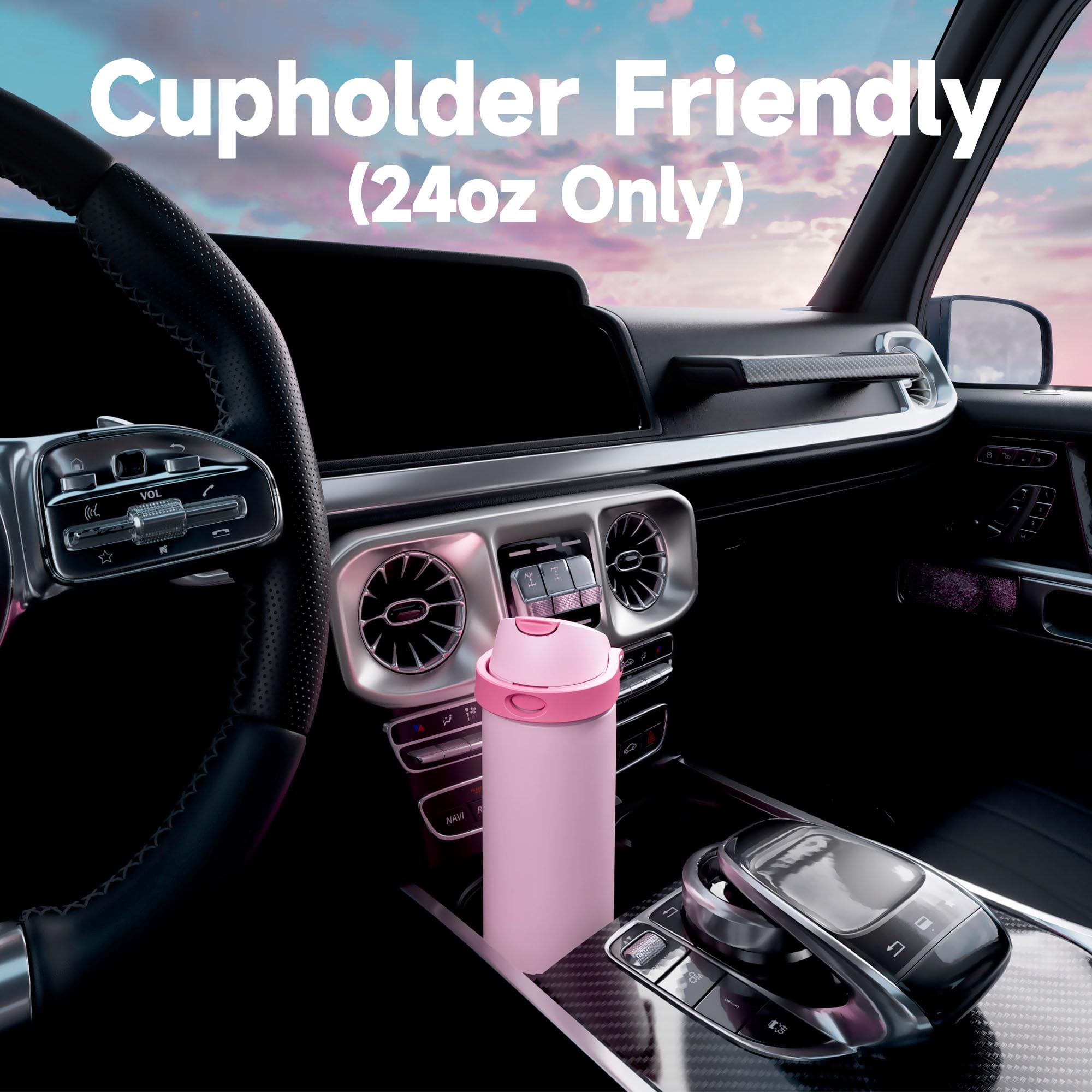 24 oz Insulated Water Bottle with Straw: Meoky Stainless Steel Metal Water Bottle with 2-in-1 Lid - Leak Proof, Cold for 24 Hours, Protective Silicone Base, BPA-Free for Sports Travel Car, Ivory