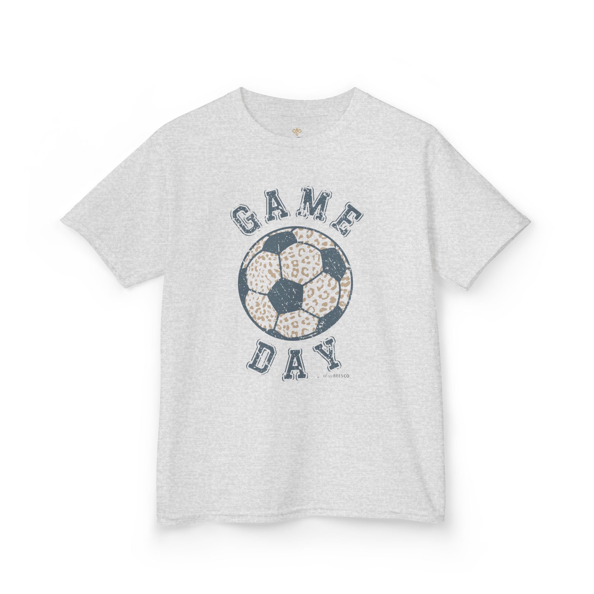 Kids Heavy Cotton Gildan Soccer Game Day Leopard Hive Tee