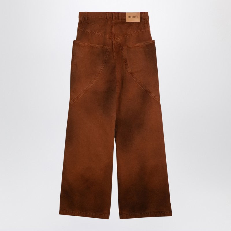 The Attico Brown Shaded Baggy Jeans Women