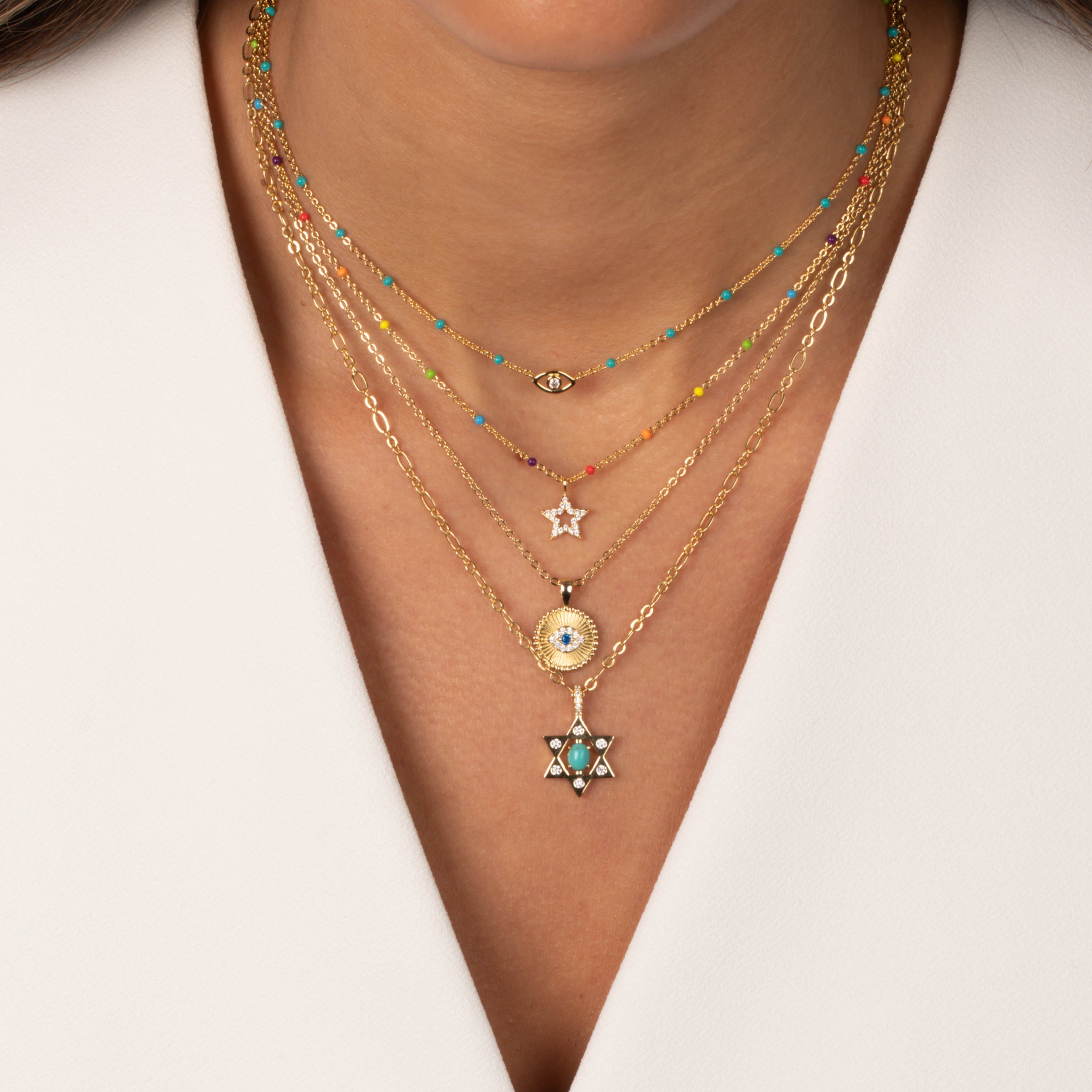 Evil Eye Turquoise Beaded Necklace