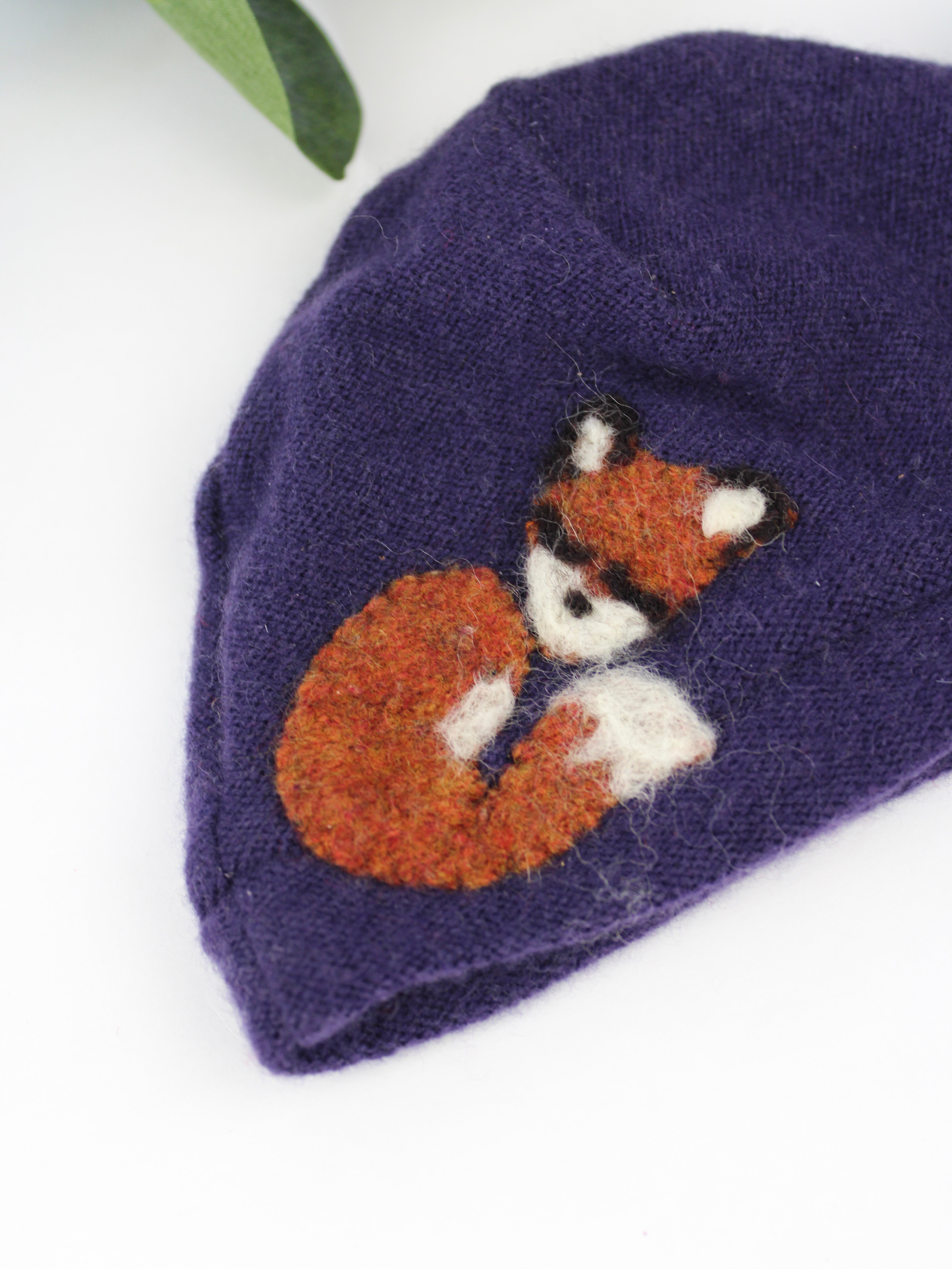 Sleeping Fox Cashmere Hat - Newborn