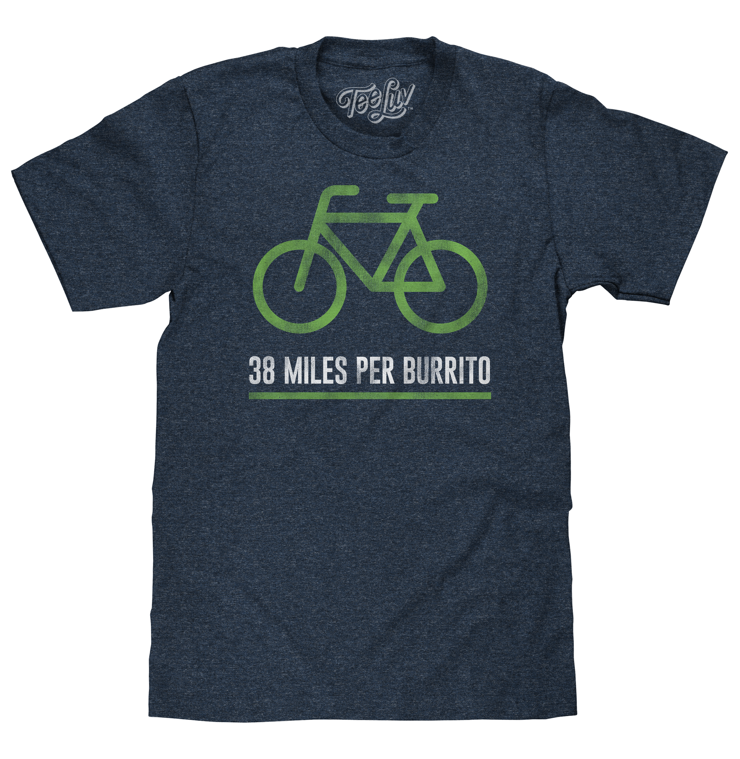 38 Miles Per Burrito Bike T-Shirt - Blue