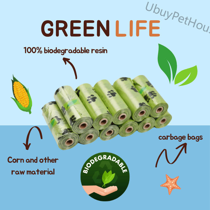 255 bags in 17 volumes Portable pet waste bag Environmental poop bag Portable biodegradable pet waste bag outdoor pet poop collection bag easy to carry