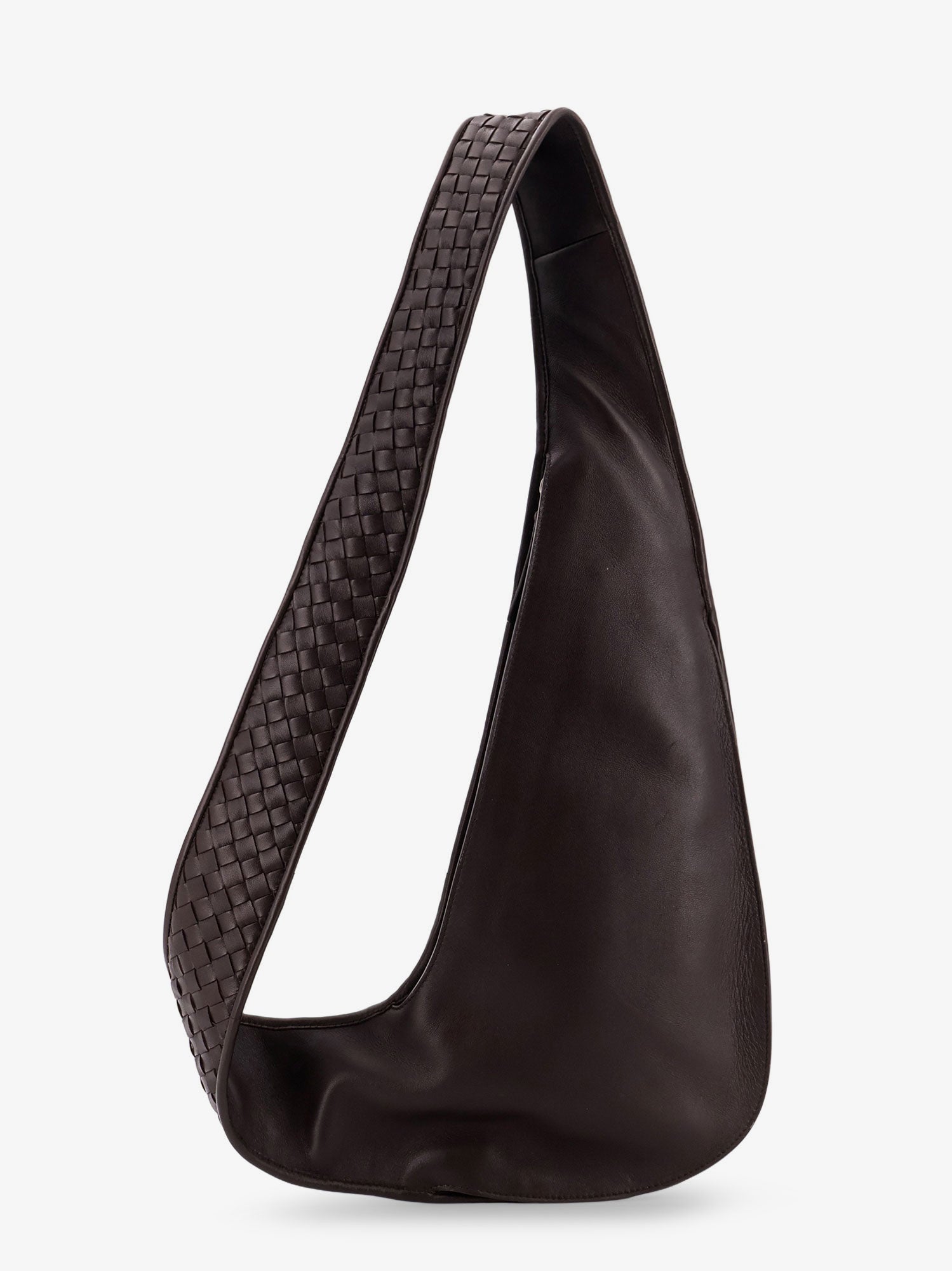 Bottega Veneta Men Sling Veneto Intrecciato Leather Crossbody Bag