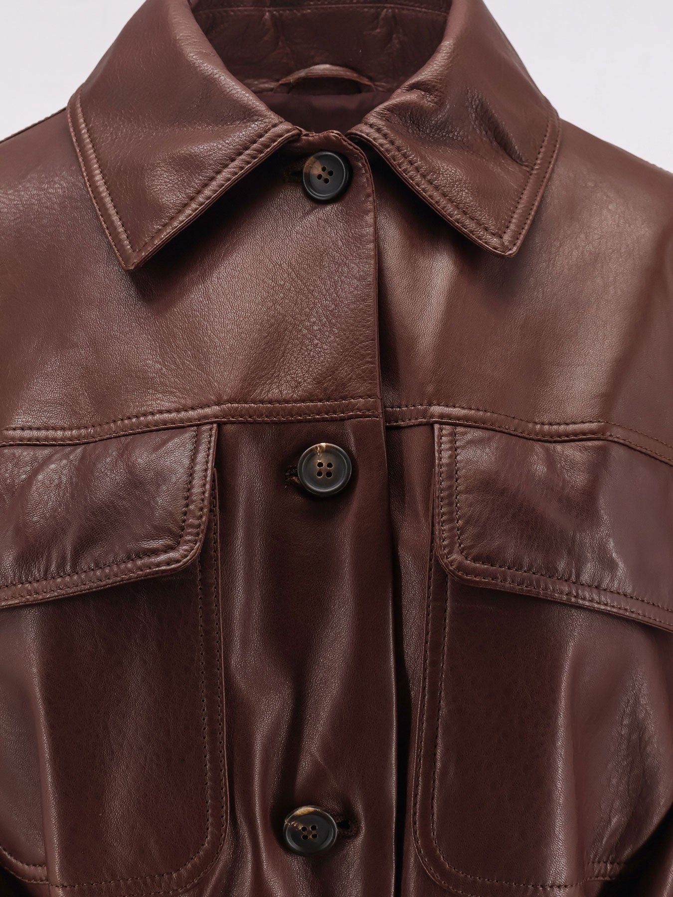 Brunello Cucinelli Women Leather Jacket With Belt