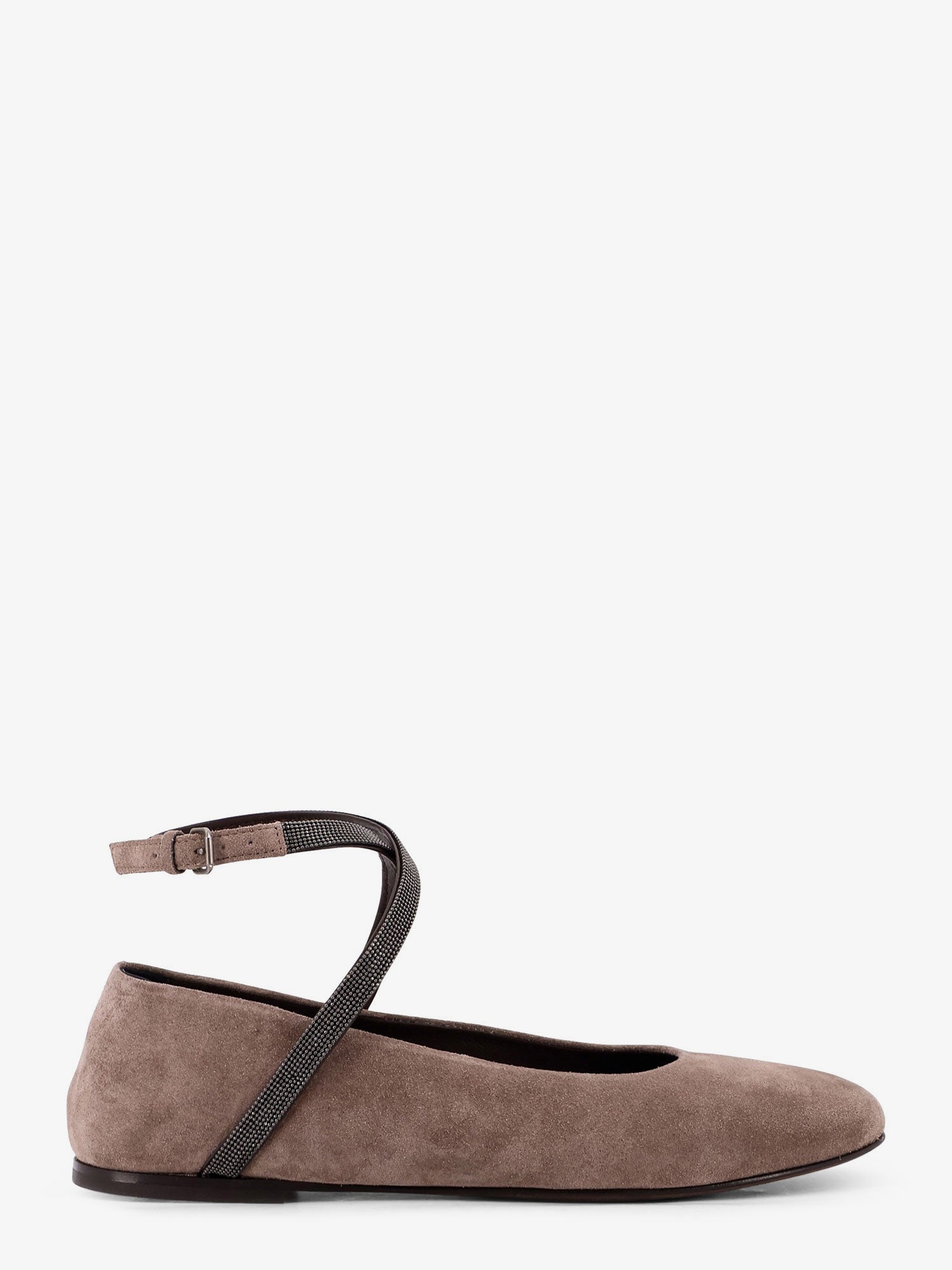 Brunello Cucinelli Women Suede Ballerinas With Monili Detail