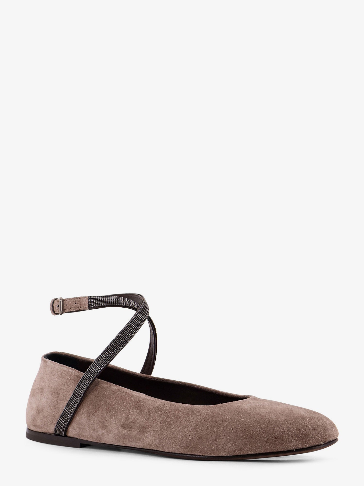 Brunello Cucinelli Women Suede Ballerinas With Monili Detail