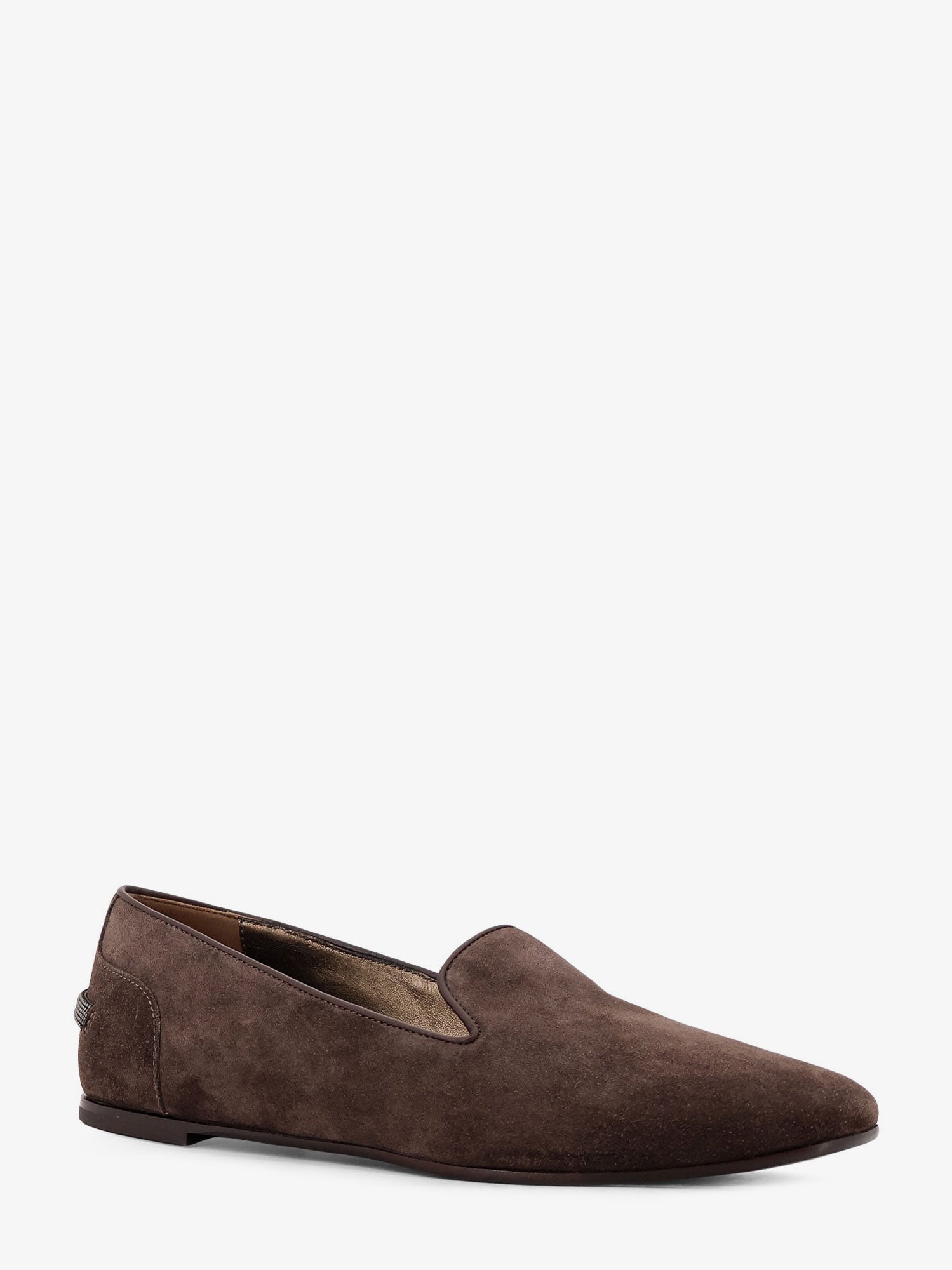 Brunello Cucinelli Women Suede Loafers With Monili Detail
