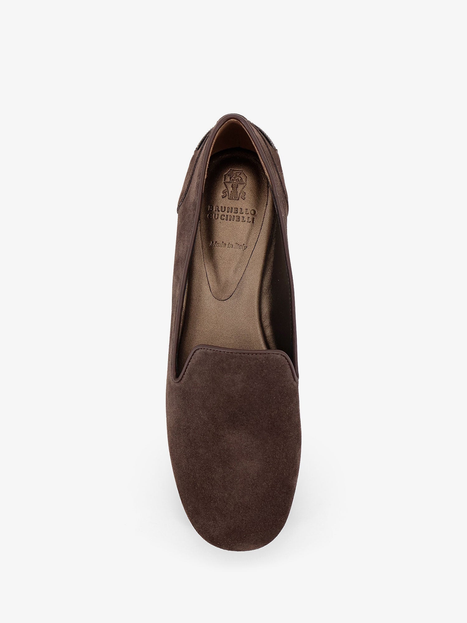 Brunello Cucinelli Women Suede Loafers With Monili Detail