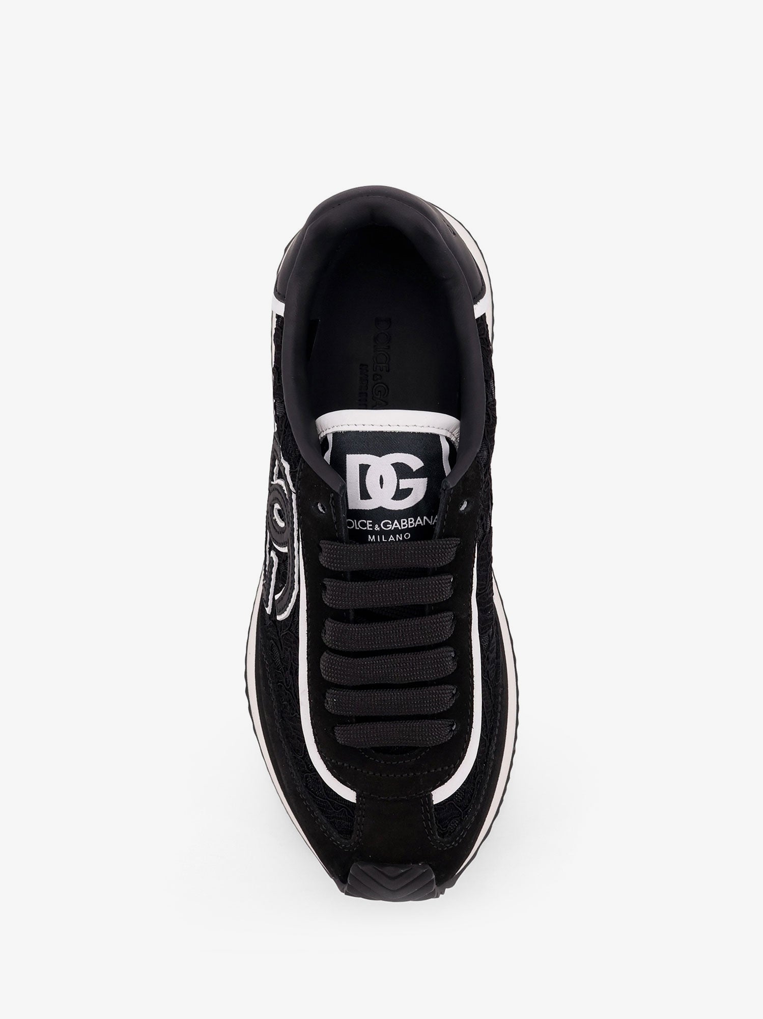 Dolce & Gabbana Women Low-Top Lace Sneakers With Suede Inserts