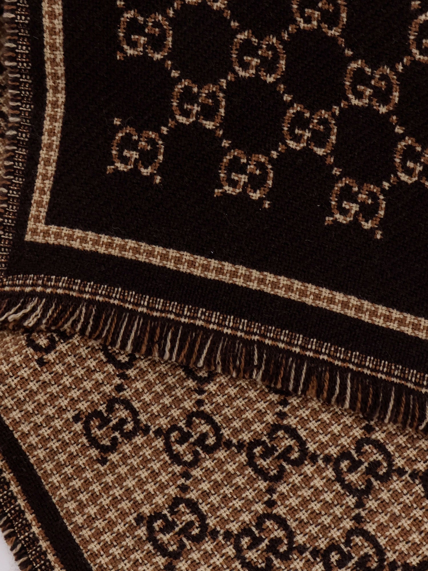 Gucci Men Wool Gg Scarf