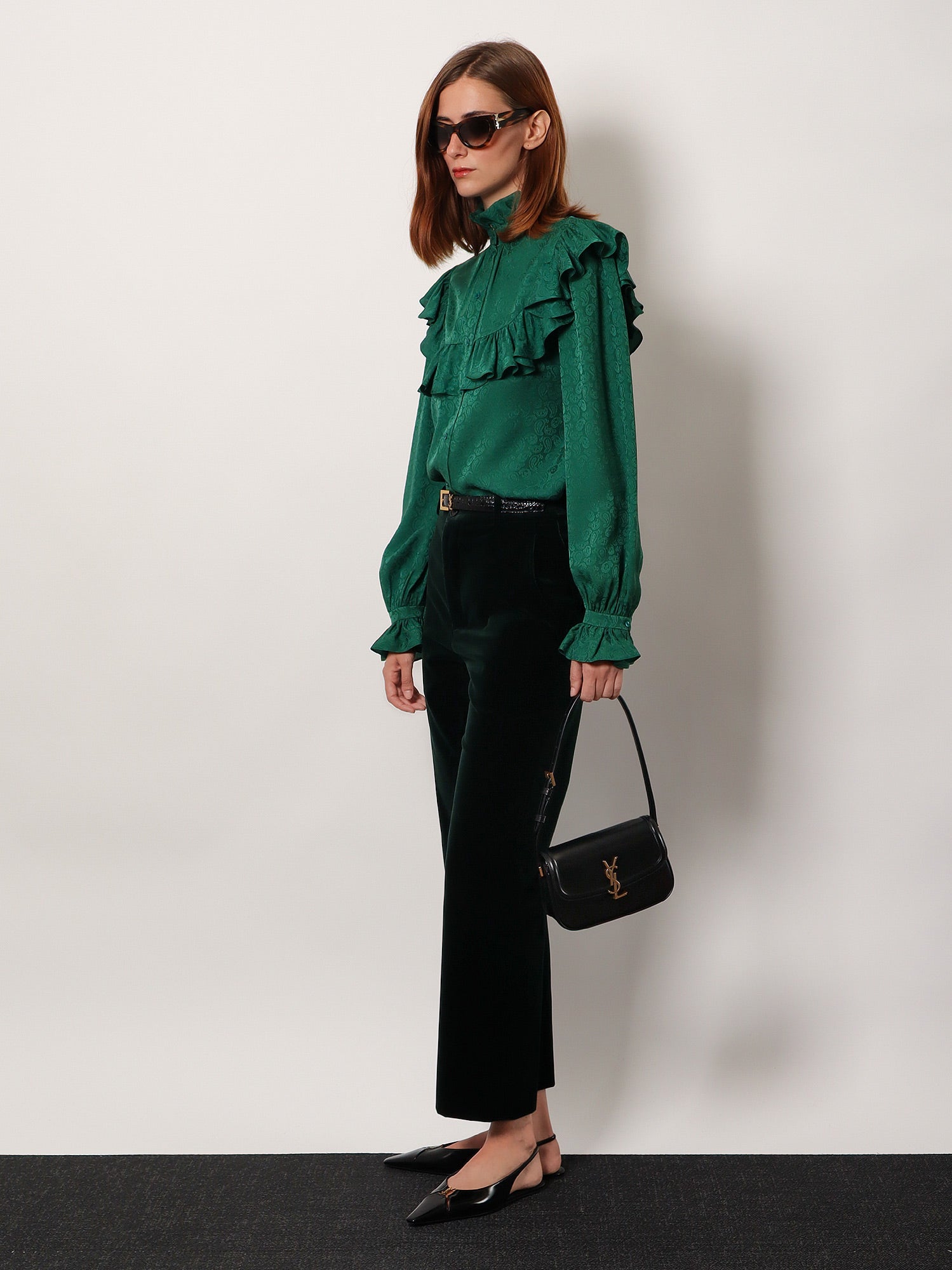 Saint Laurent Women Solferino Mini Leather Shoulder Bag