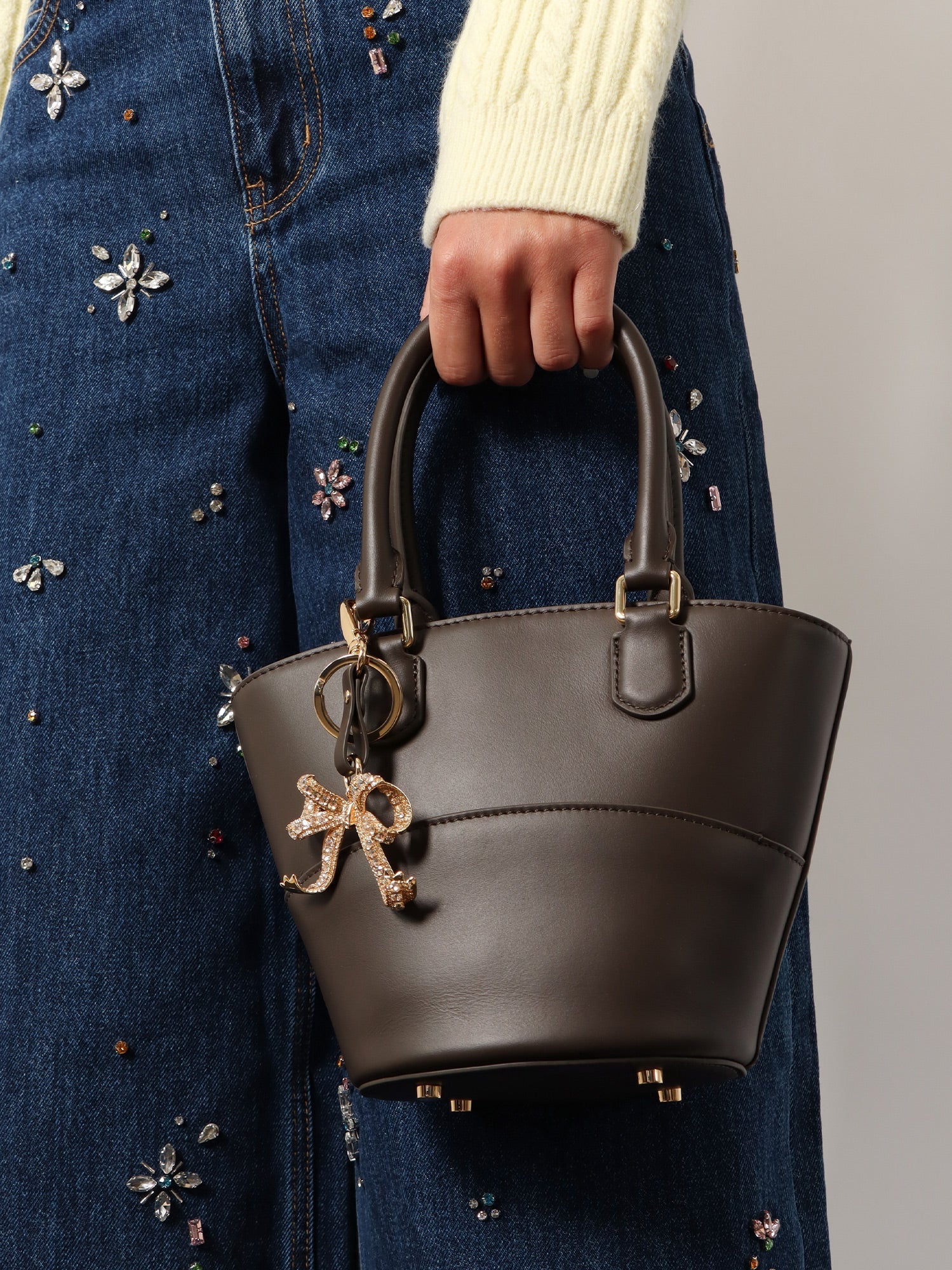 Self Portrait Women Leather Shoulder Bag With Iconic Charm