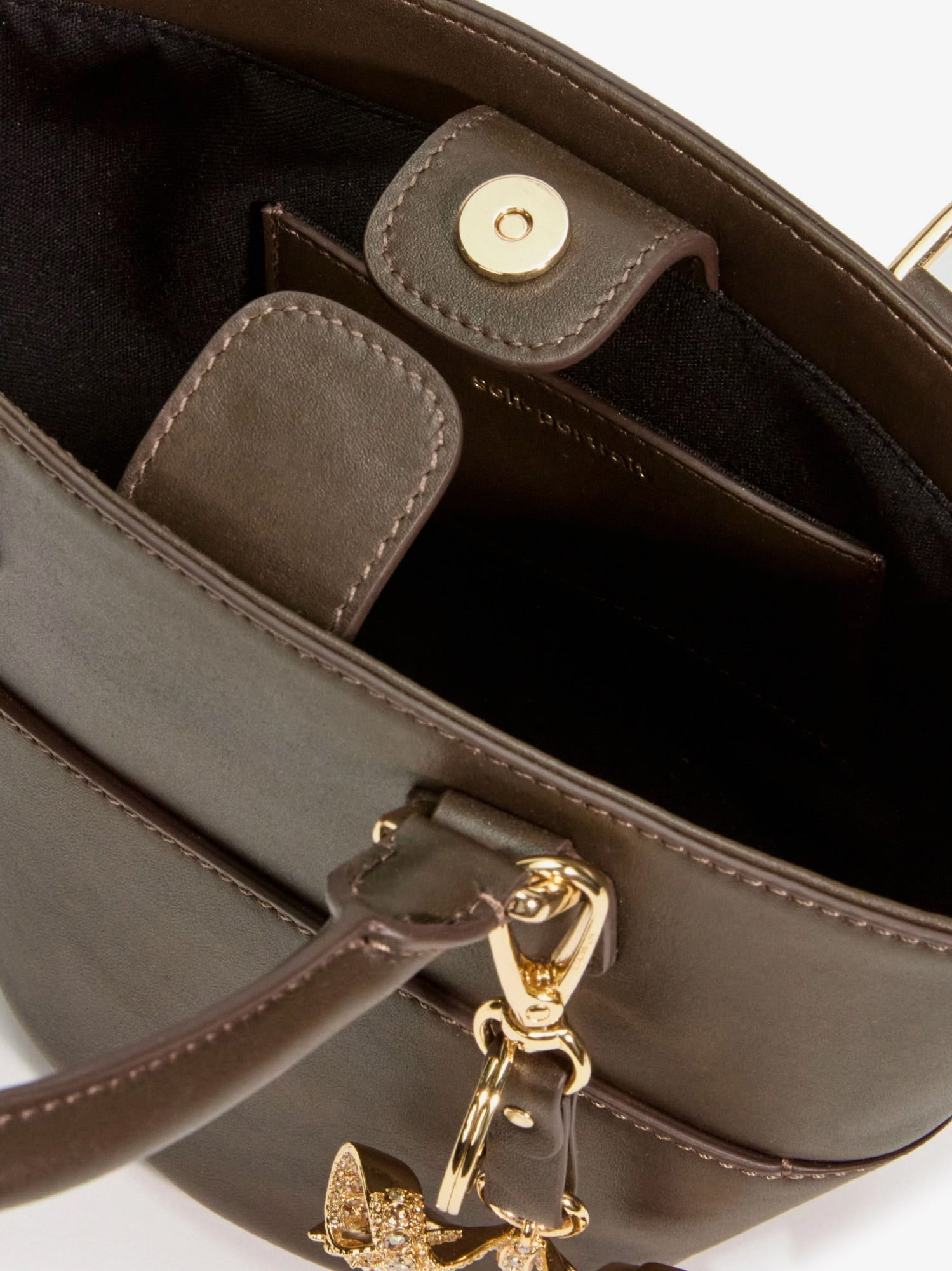 Self Portrait Women Leather Shoulder Bag With Iconic Charm