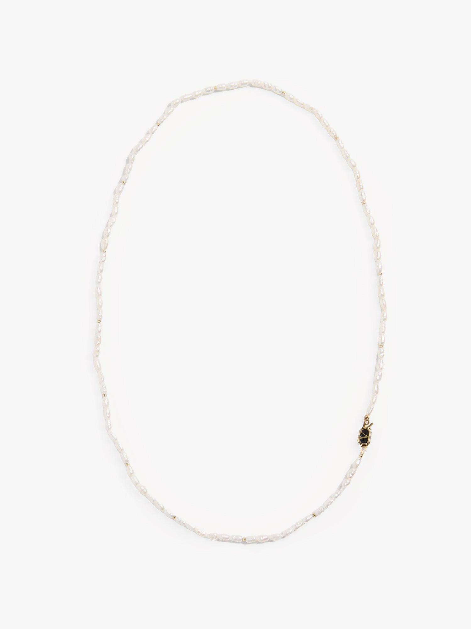 Valentino Garavani Men Metal Necklace With Pearls