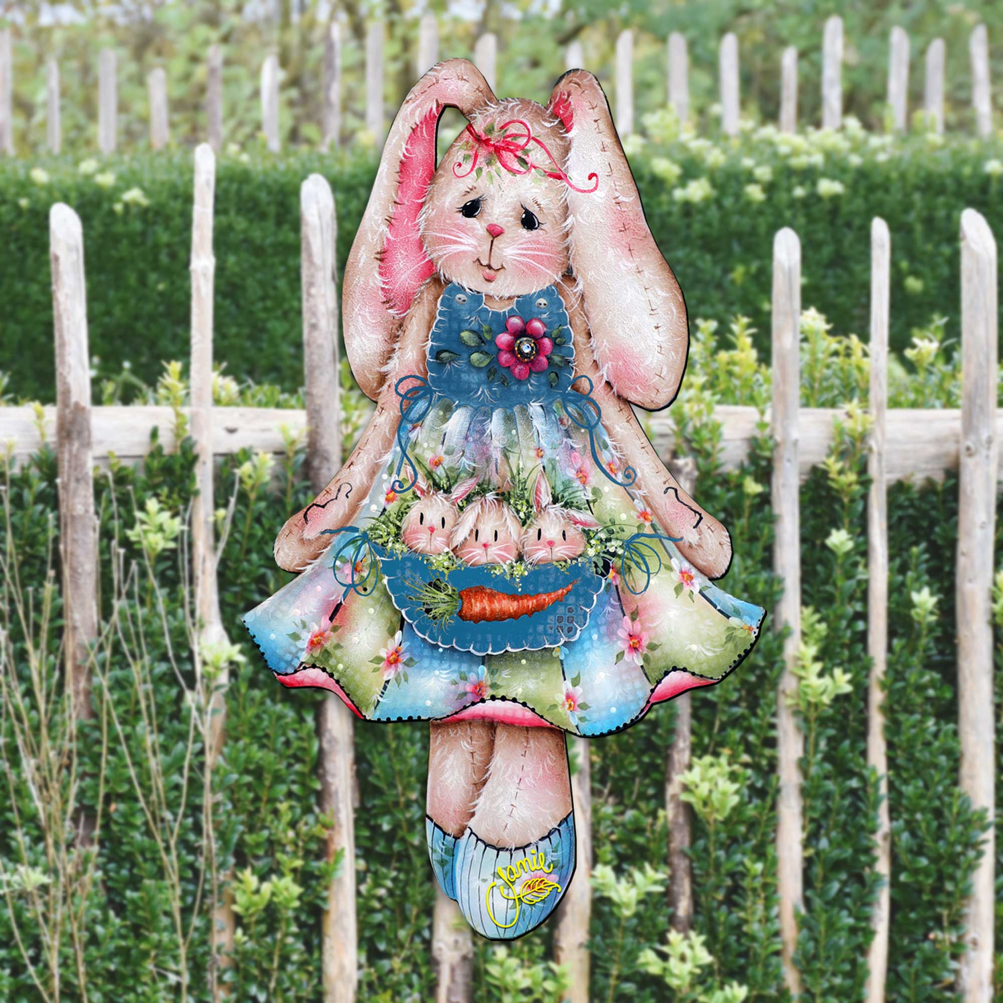 Pocketful of Bunnies Easter Door Decor by Jamie Mills-Price - Easter Spring Decor - 8457705H-MP