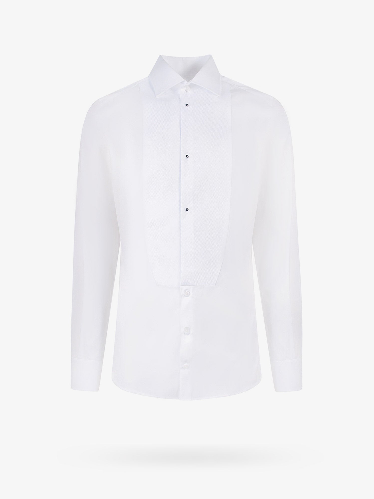 Dolce & Gabbana Men Cotton Shirt With Frontal Plastron