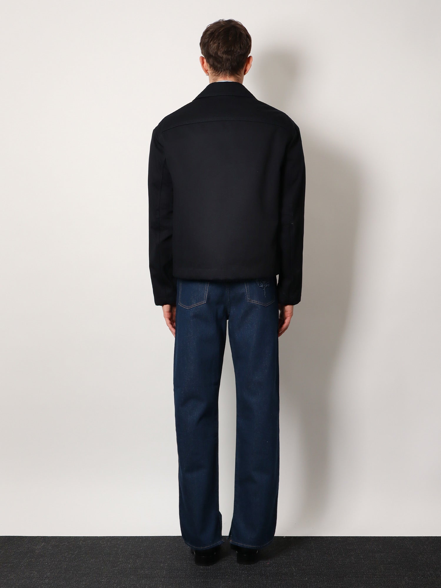 Gucci Men Cotton Gabardine Jacket With Embossed Logo