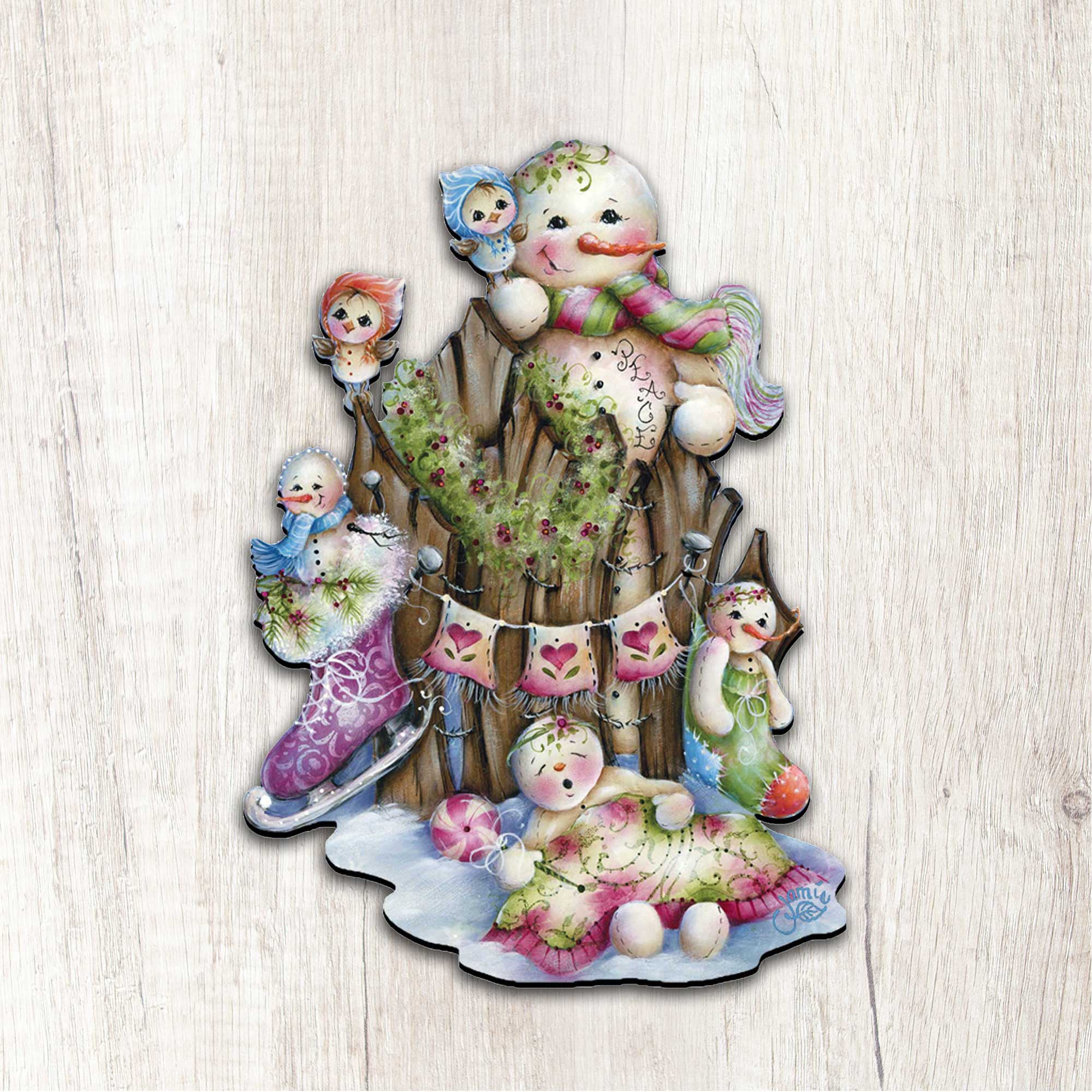 Christmas Time Christmas Door Decor by Jamie Mills-Price - Christmas Santa Snowman Decor - 8457502H