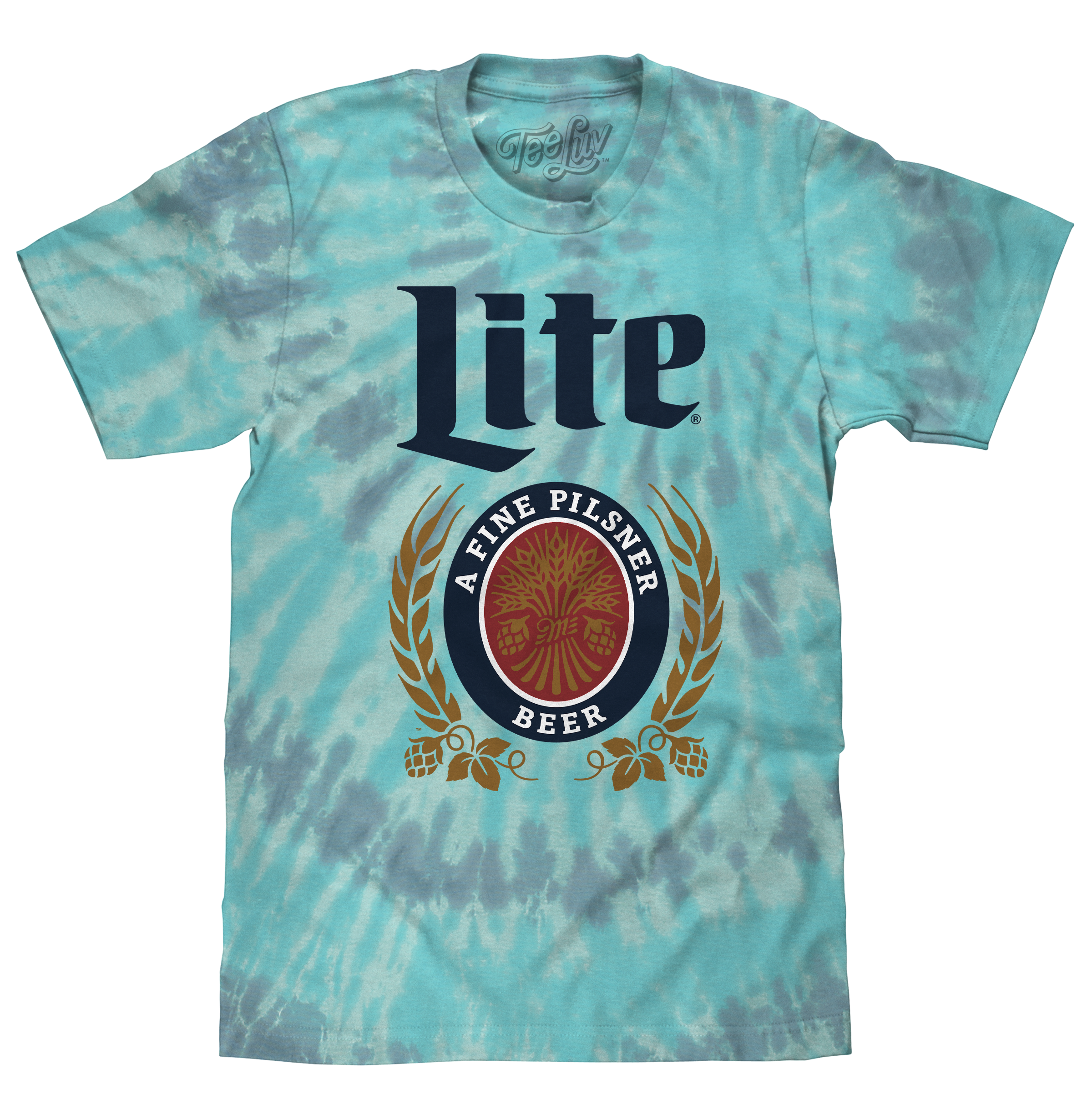 Miller Lite Beer Tie Dye T-Shirt - Coral Reef Tie Dye