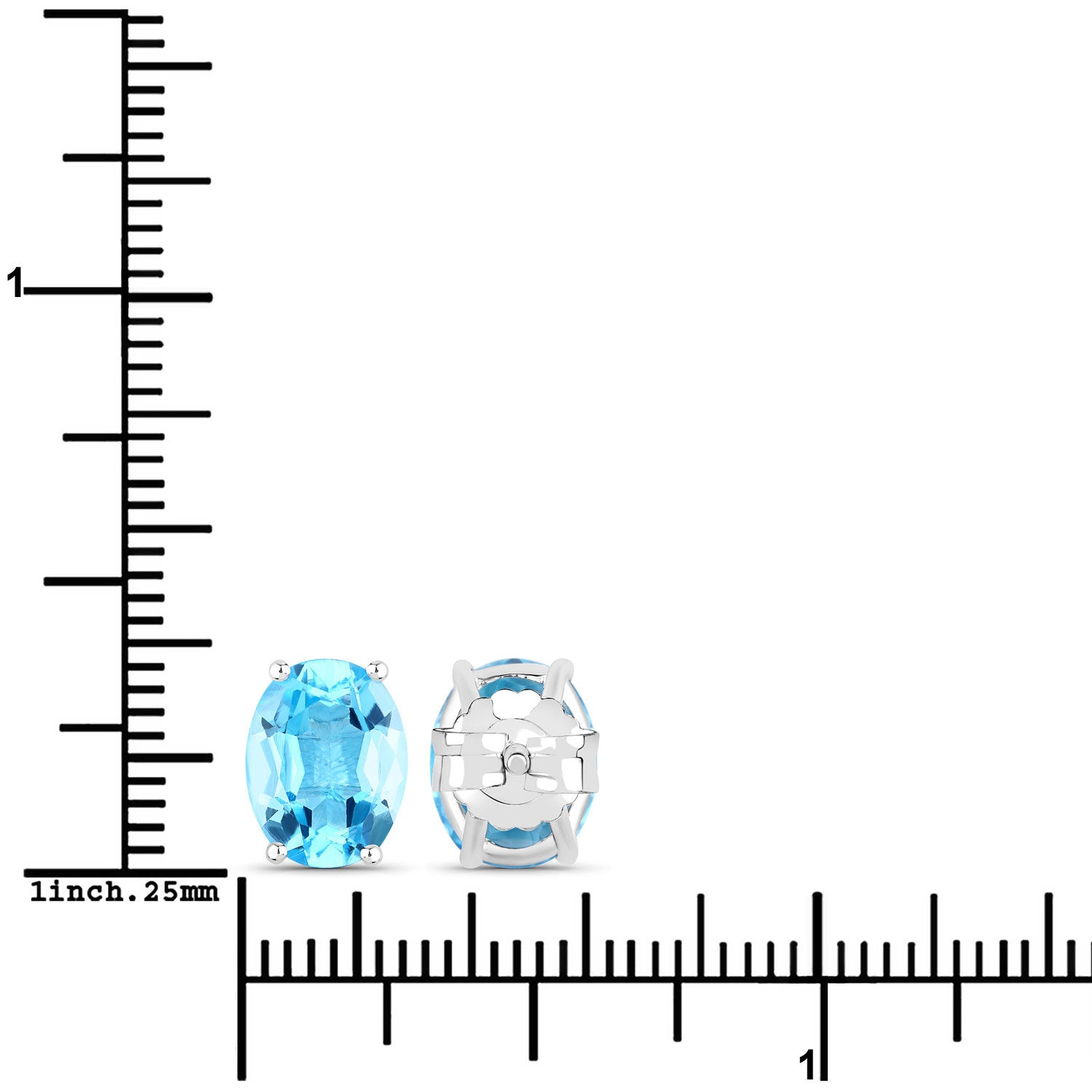 4.00 Carat Genuine Swiss Blue Topaz .925 Sterling Silver Earrings