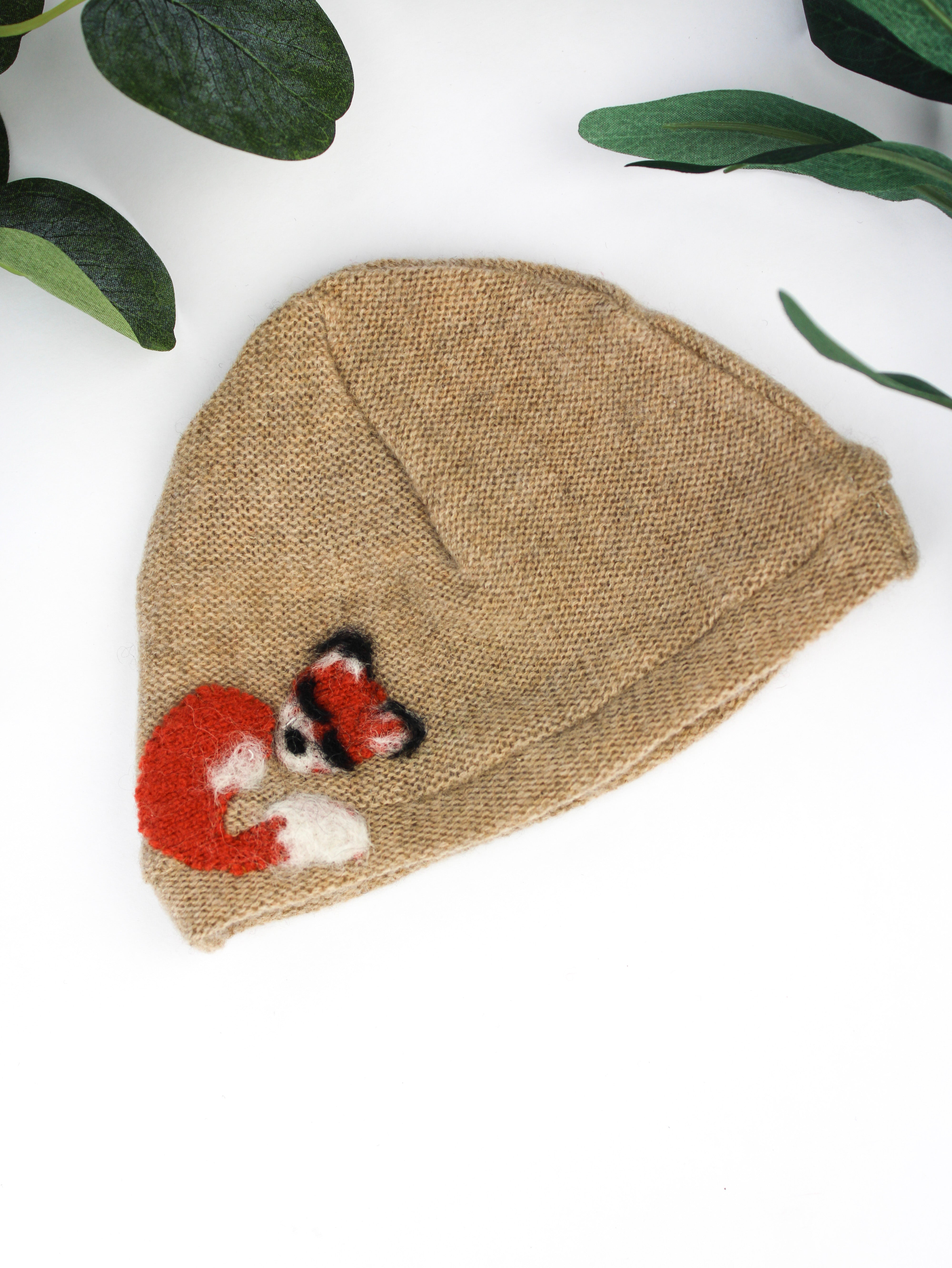 Sleeping Fox Cashmere Hat - Newborn