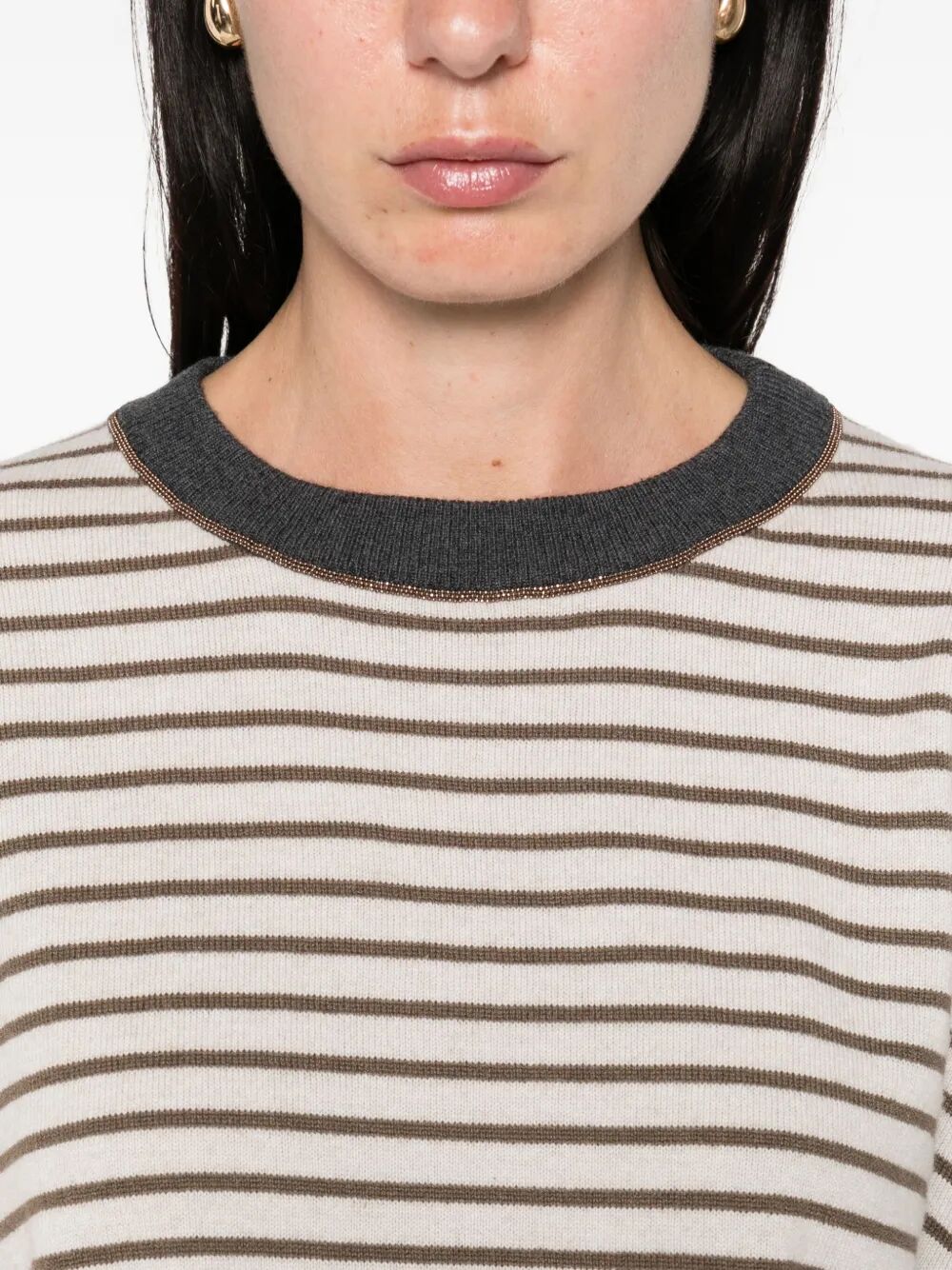 Brunello Cucinelli Women Boatneck Stripes Sweater