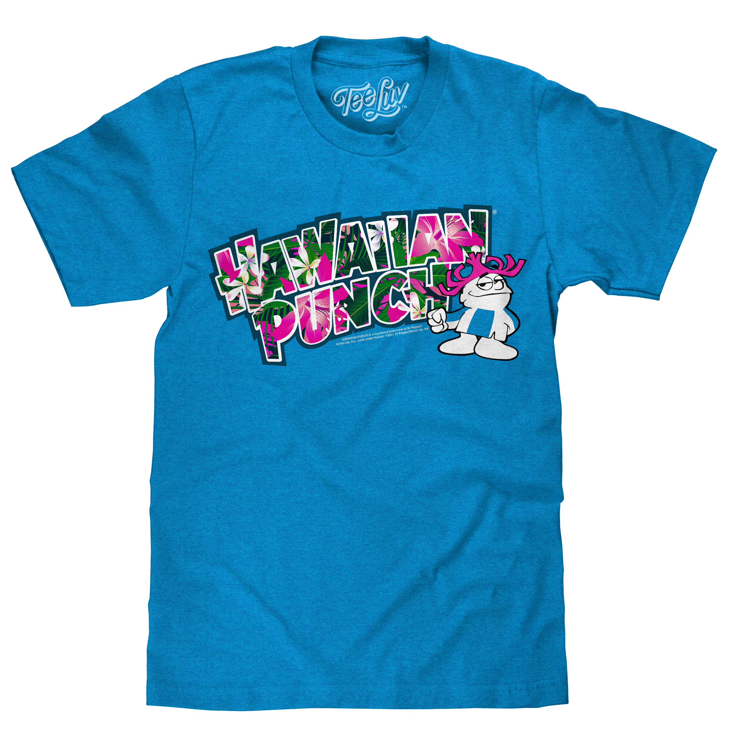 Hawaiian Punch Floral Print T-Shirt - Blue