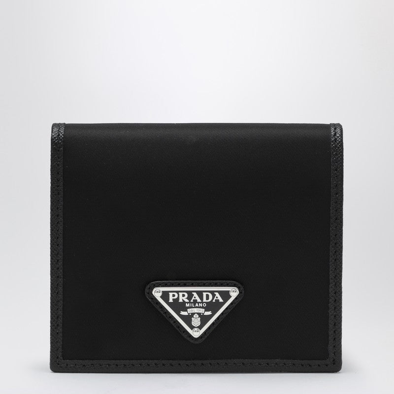 Prada Black Wallet In Nylon E Saffiano Men