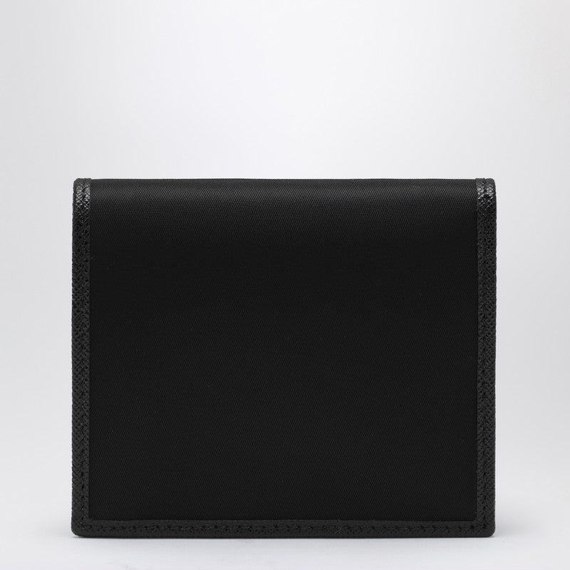 Prada Black Wallet In Nylon E Saffiano Men