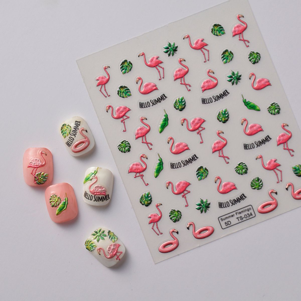 Summer Flamingo Nail Art Stickers