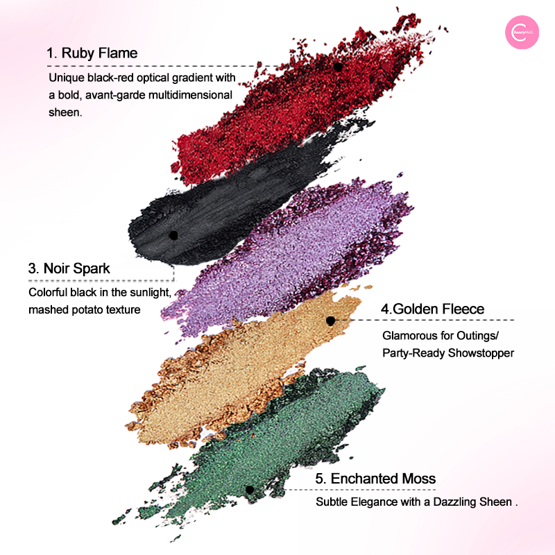 NOIRICORN X @ghoul.in.japan retro glam holiday limited Duochrome Eyeshadow Collection - #Ruby Flame