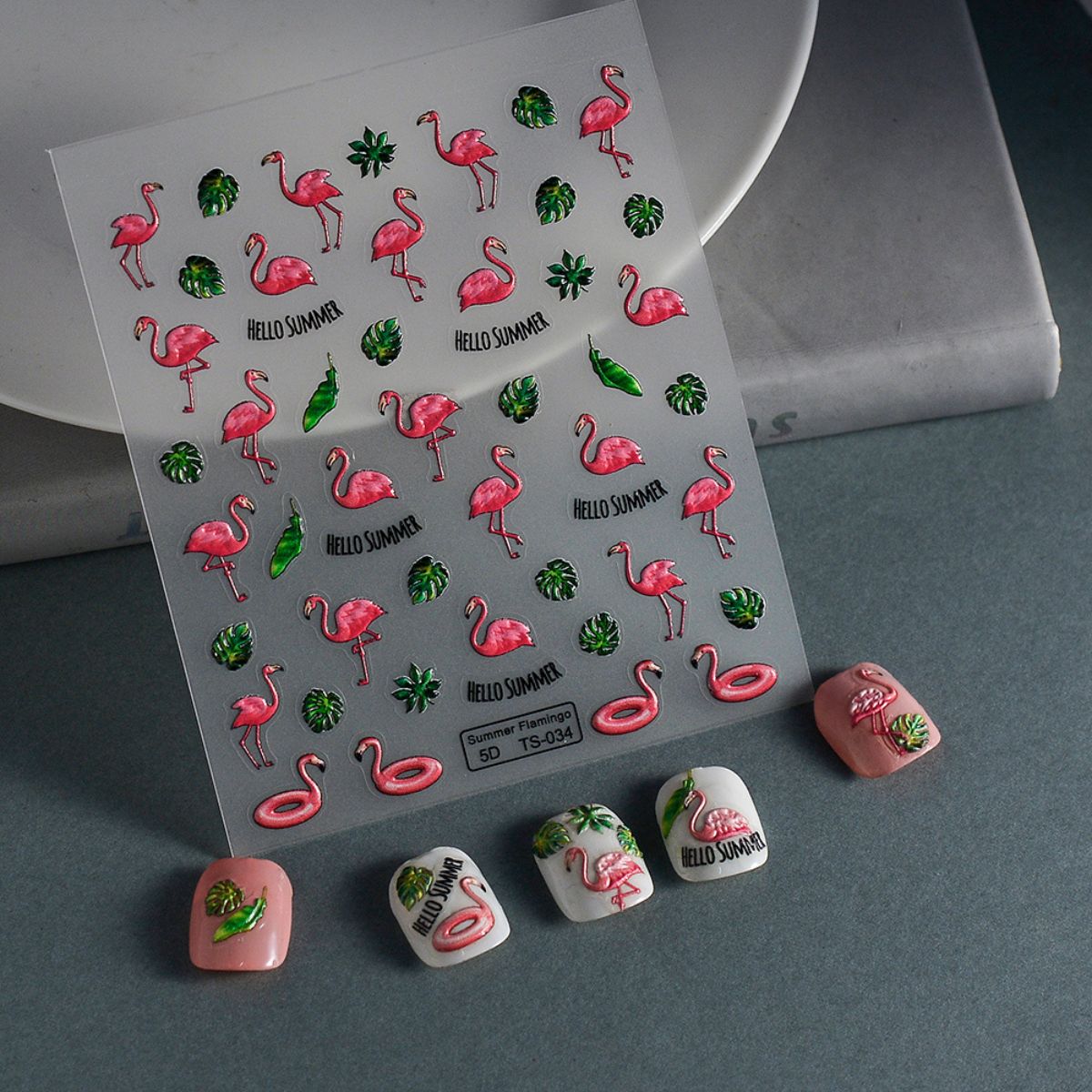 Summer Flamingo Nail Art Stickers