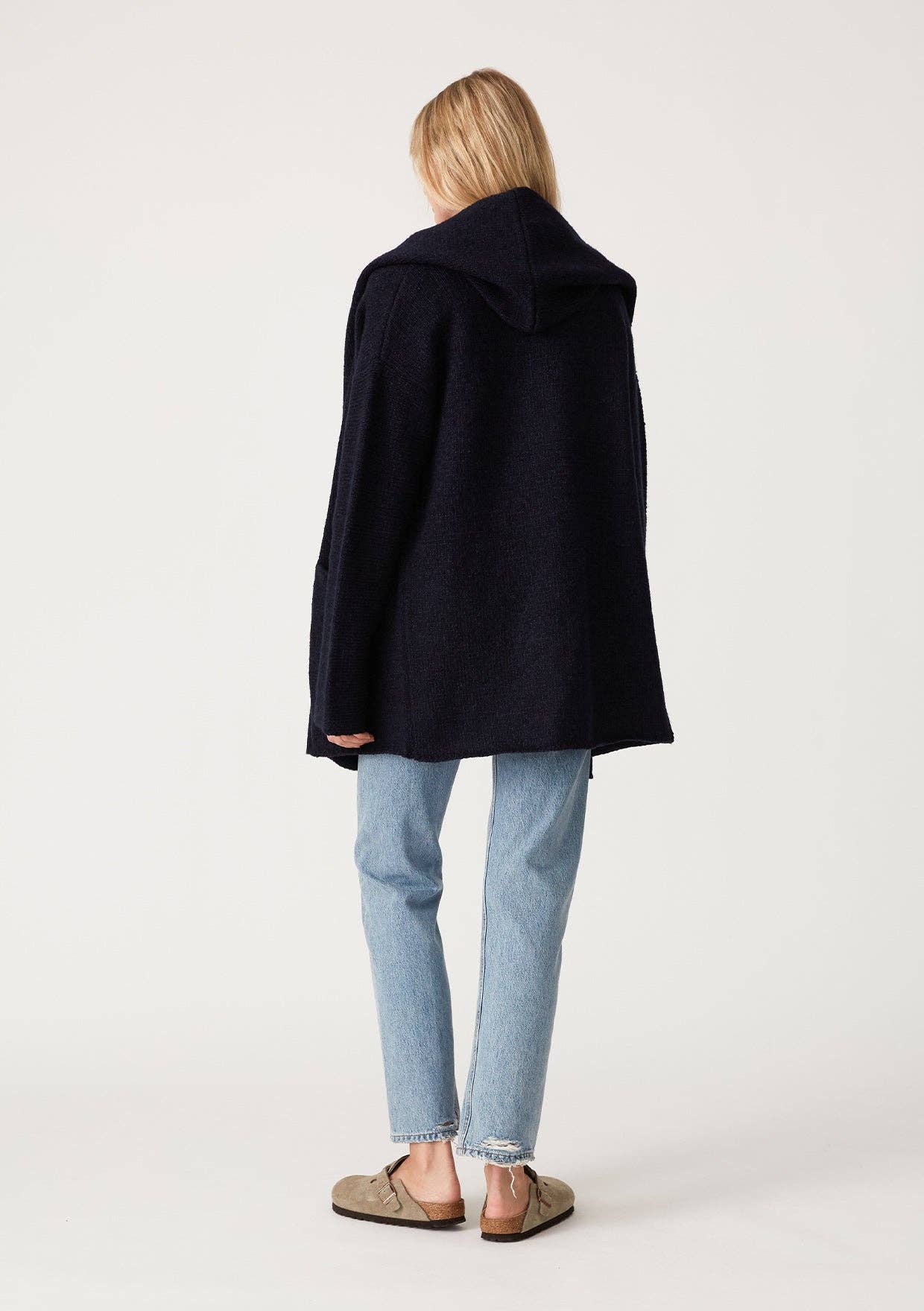 Lovestitch Mid-Length Oversized Long Sleeve Hooded Coatigan