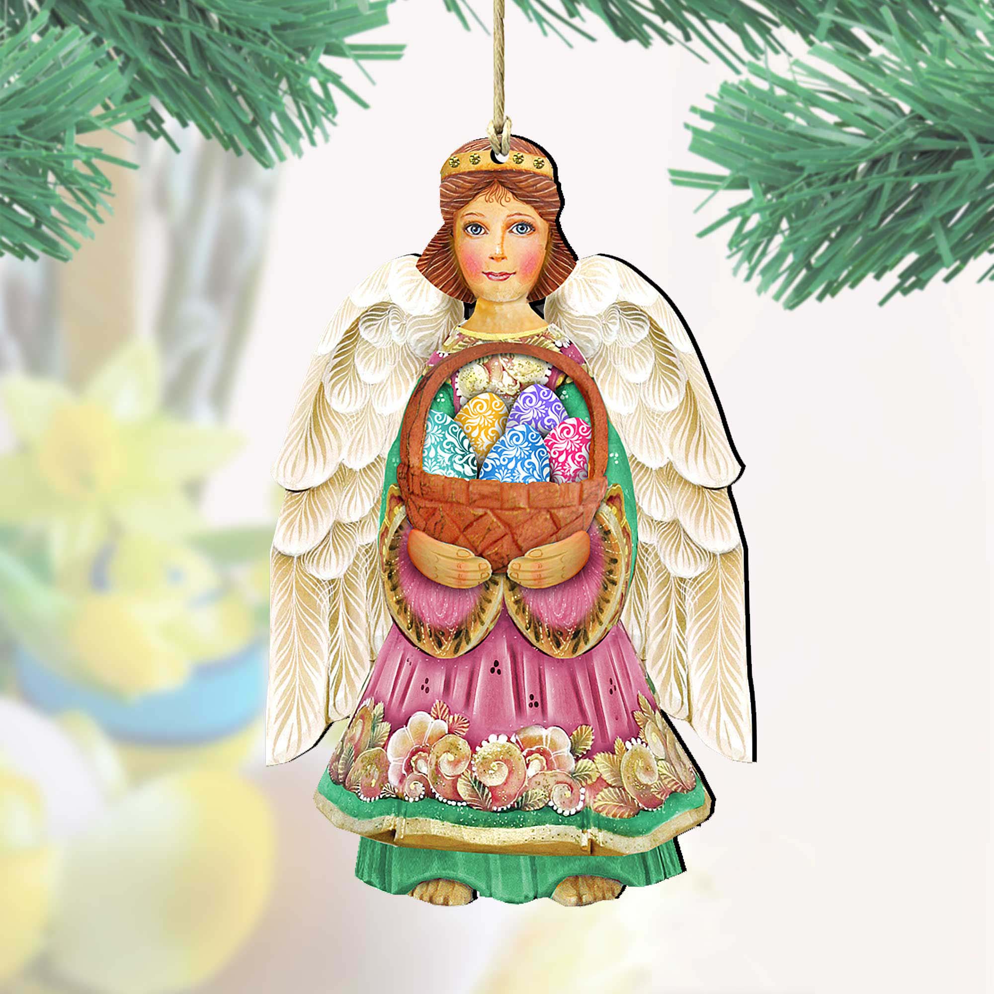 Easter Angel Wooden Ornaments by G. DeBrekht - Easter Spring Decor - 8154153