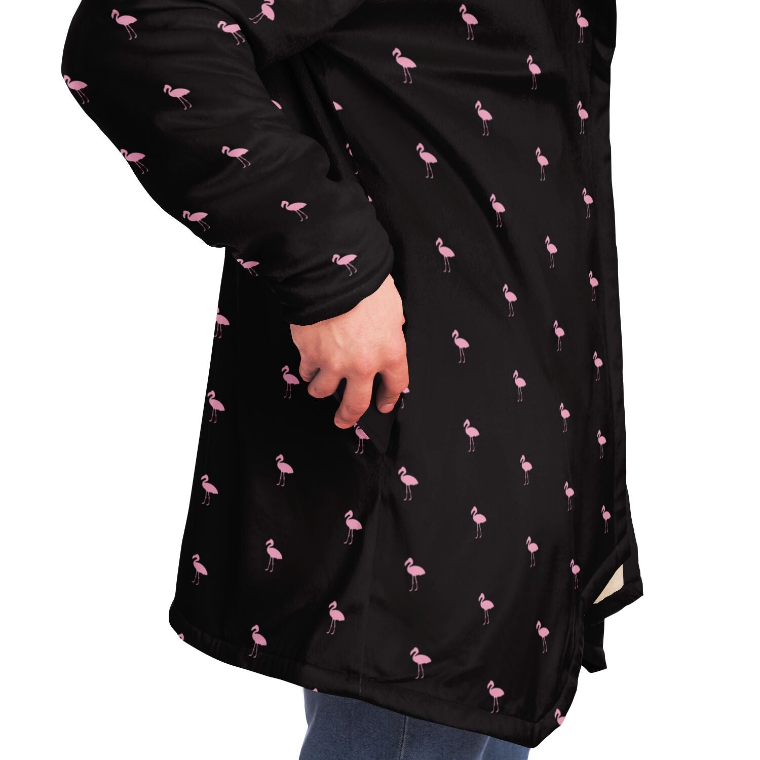 Black Classic Flamingo Cloak Hoodie