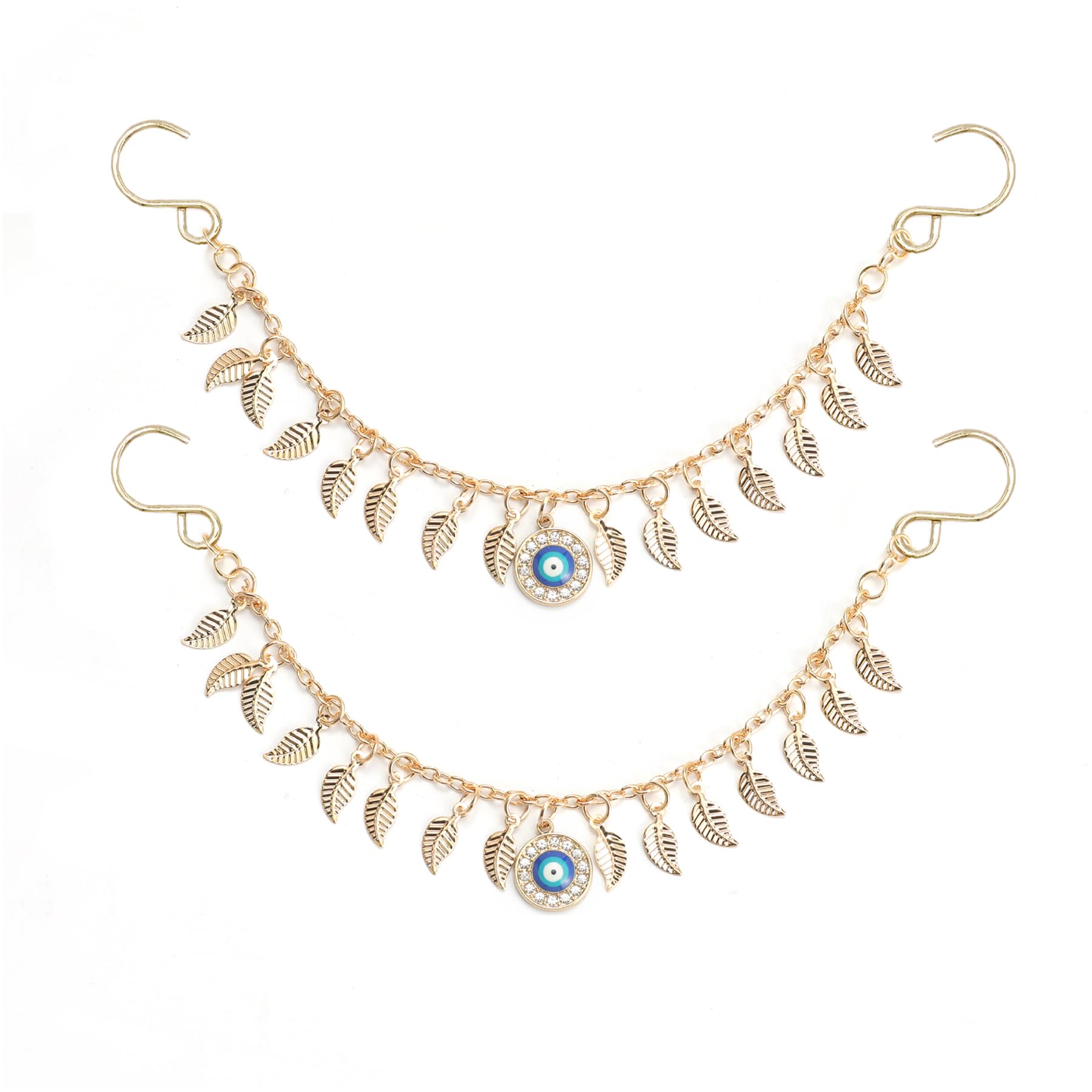 2Pcs Bling Evil Eye Shoe Chains for Girls for Clog Sandals, Gothic Shoe Decoration Charms for Women