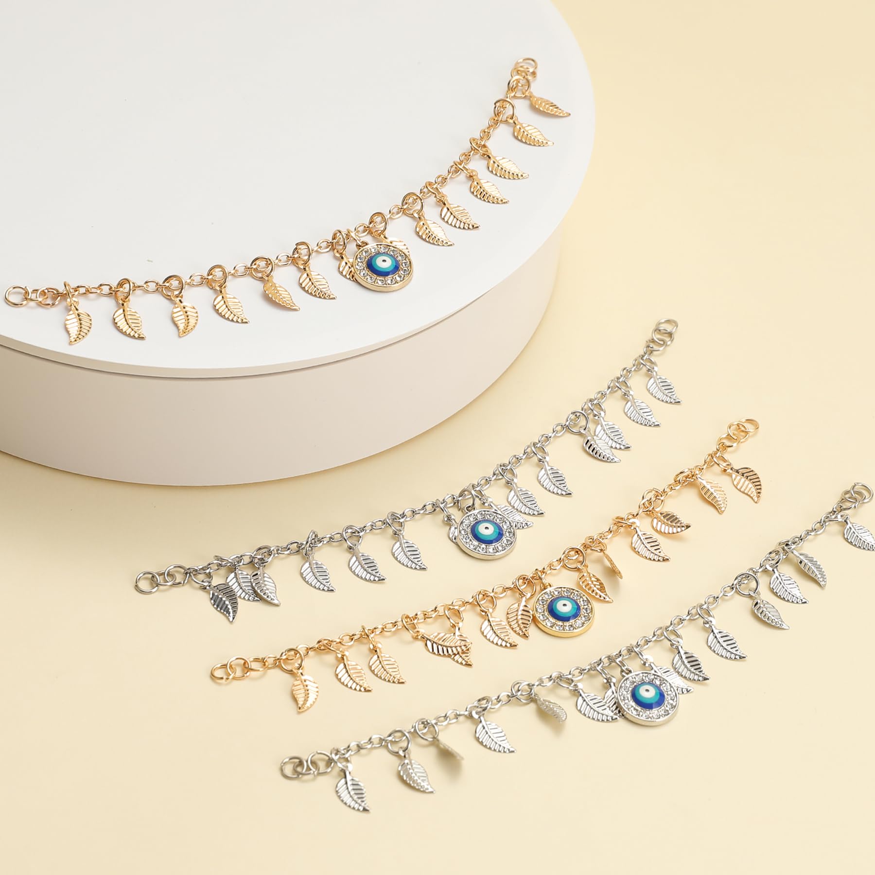 2Pcs Bling Evil Eye Shoe Chains for Girls for Clog Sandals, Gothic Shoe Decoration Charms for Women