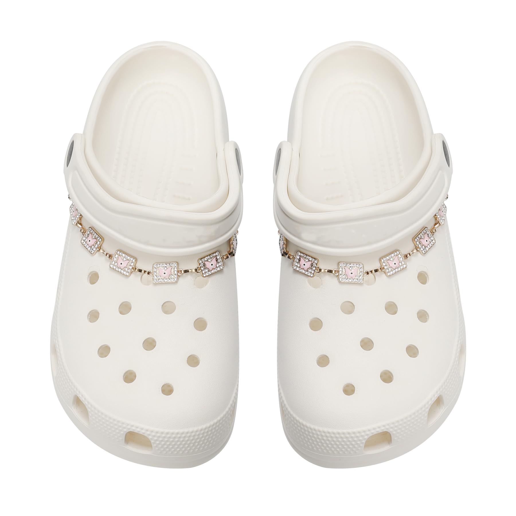 2Pcs Bling Evil Eye Shoe Chains for Girls for Clog Sandals, Gothic Shoe Decoration Charms for Women