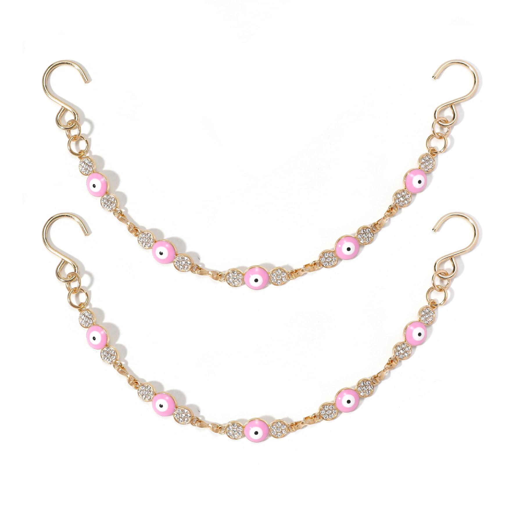 2Pcs Bling Evil Eye Shoe Chains for Girls for Clog Sandals, Gothic Shoe Decoration Charms for Women