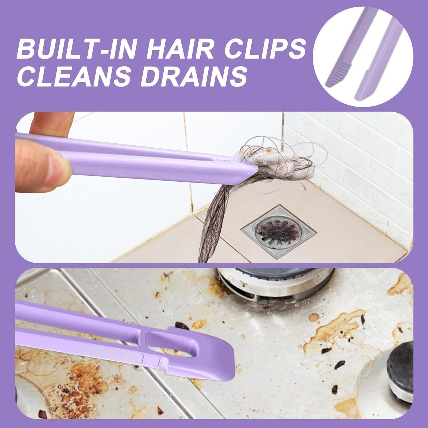 2Pcs Multi-Function Rotating Crevice Cleaning Brush,360 Degree Rotating Crevice Household Cleaning Brushes,2024 New Hard Bristle Crevice Gap Cleaning Brush