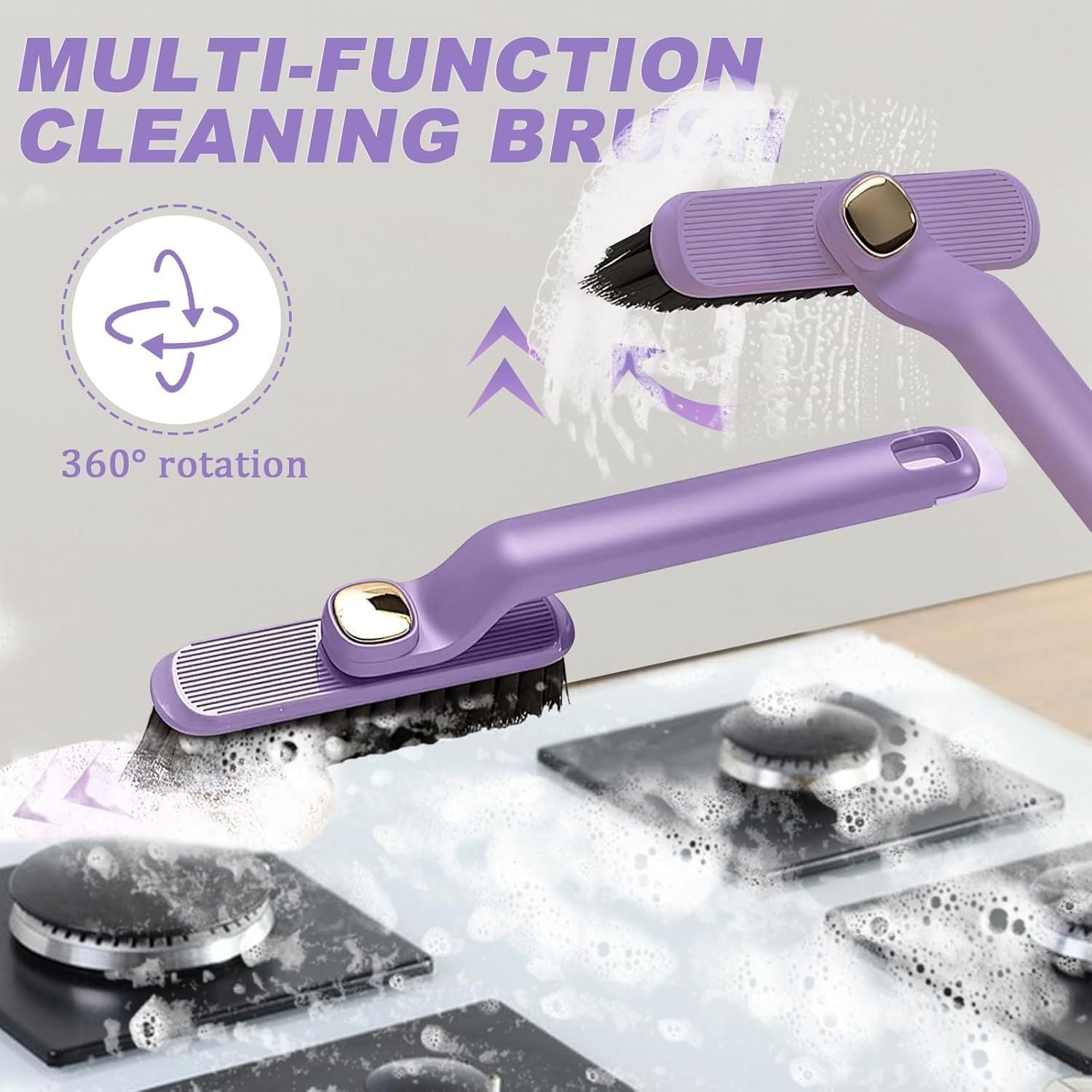 2Pcs Multi-Function Rotating Crevice Cleaning Brush,360 Degree Rotating Crevice Household Cleaning Brushes,2024 New Hard Bristle Crevice Gap Cleaning Brush